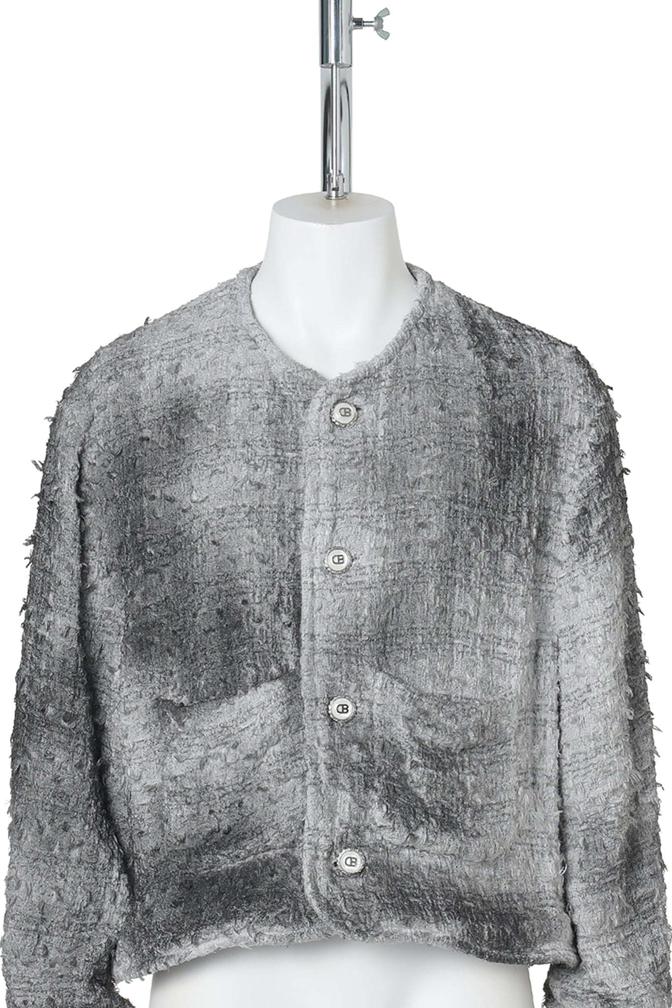 SMOG AIR STAINED TWEED JACKET / GREY