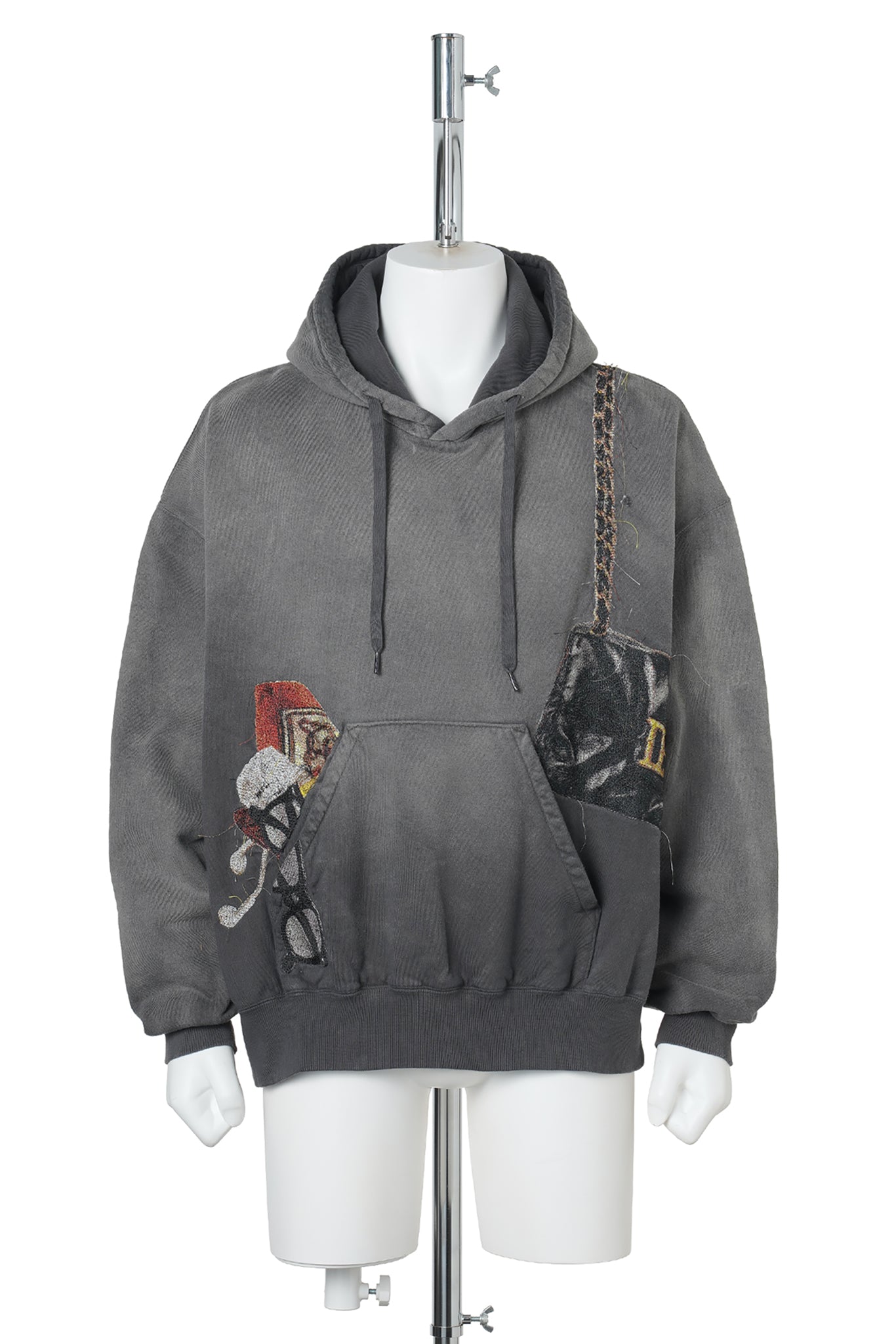 TROMPE L'OEIL EMBROIDERY HOODIE / BLACK
