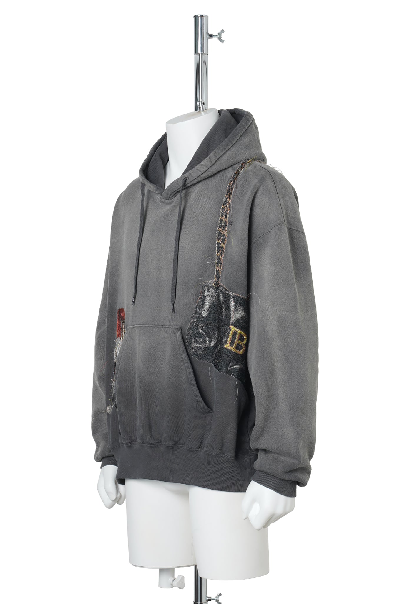TROMPE L'OEIL EMBROIDERY HOODIE / BLACK