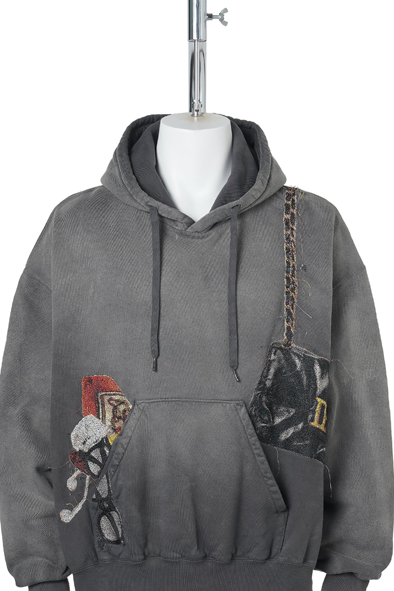 TROMPE L'OEIL EMBROIDERY HOODIE / BLACK