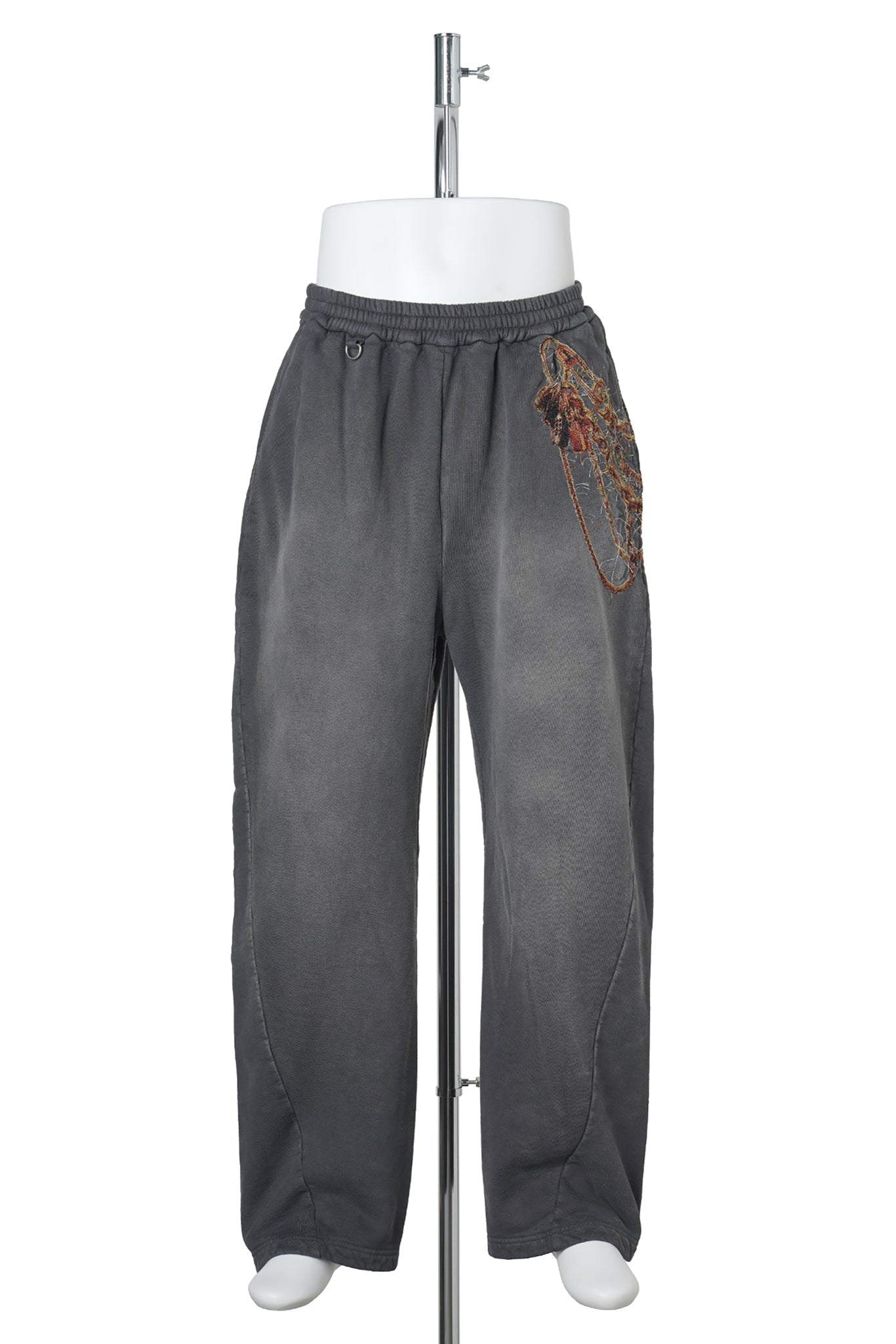 TROMPE L'OEIL EMBROIDERY SWEATPANTS / BLACK