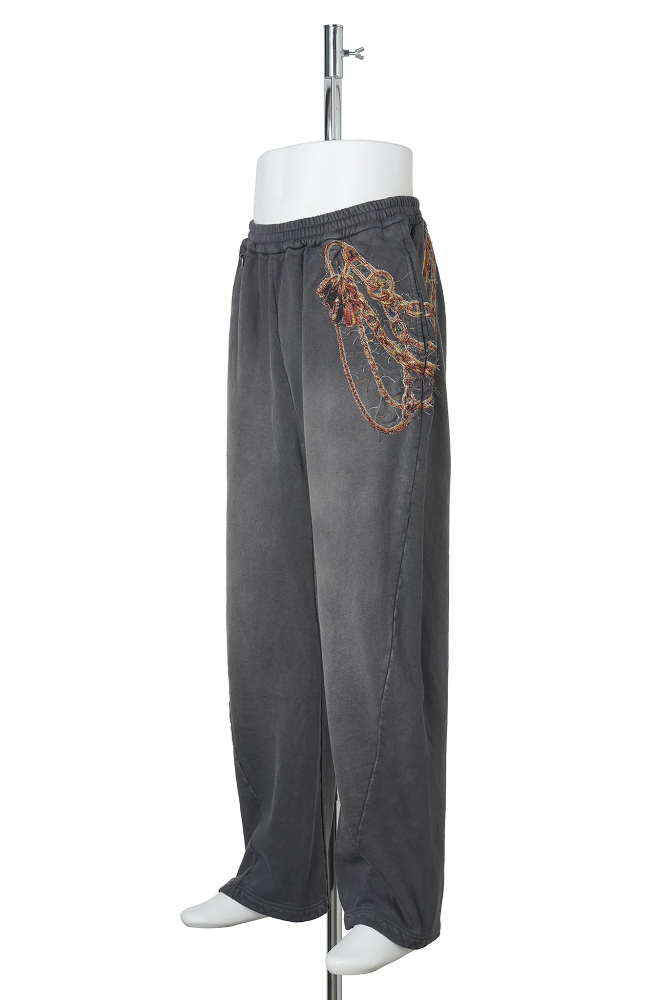 TROMPE L'OEIL EMBROIDERY SWEATPANTS / BLACK