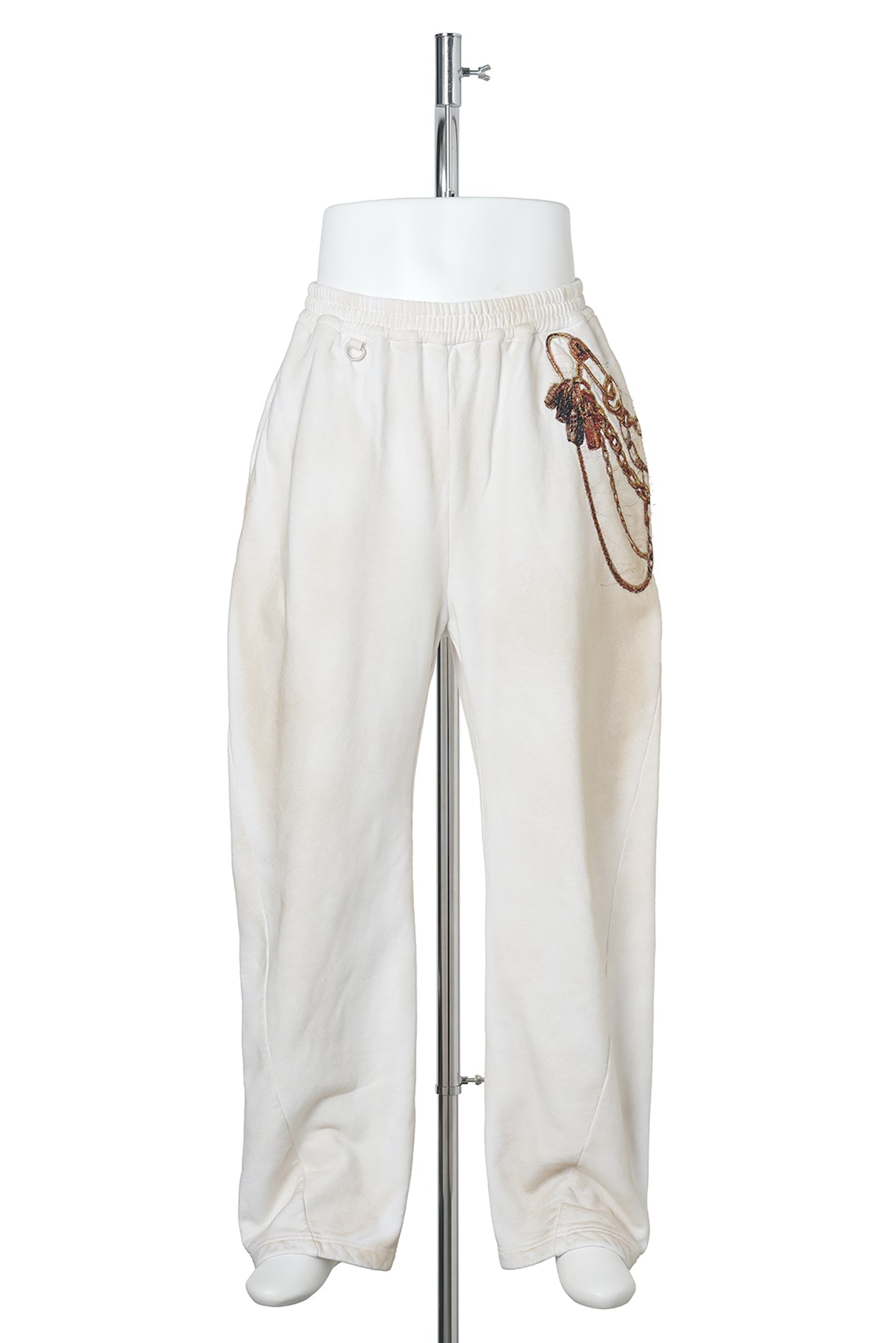 TROMPE L'OEIL EMBROIDERY SWEATPANTS / WHITE
