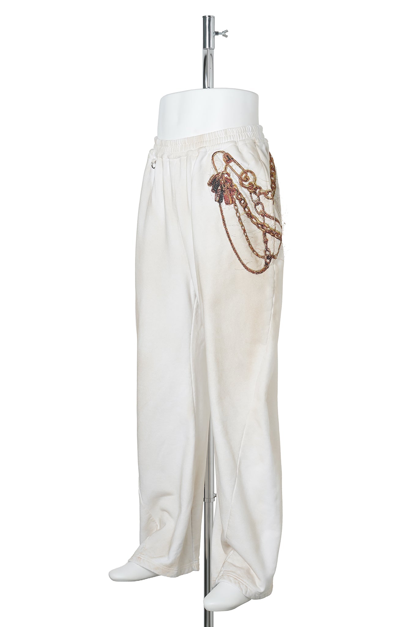 TROMPE L'OEIL EMBROIDERY SWEATPANTS / WHITE