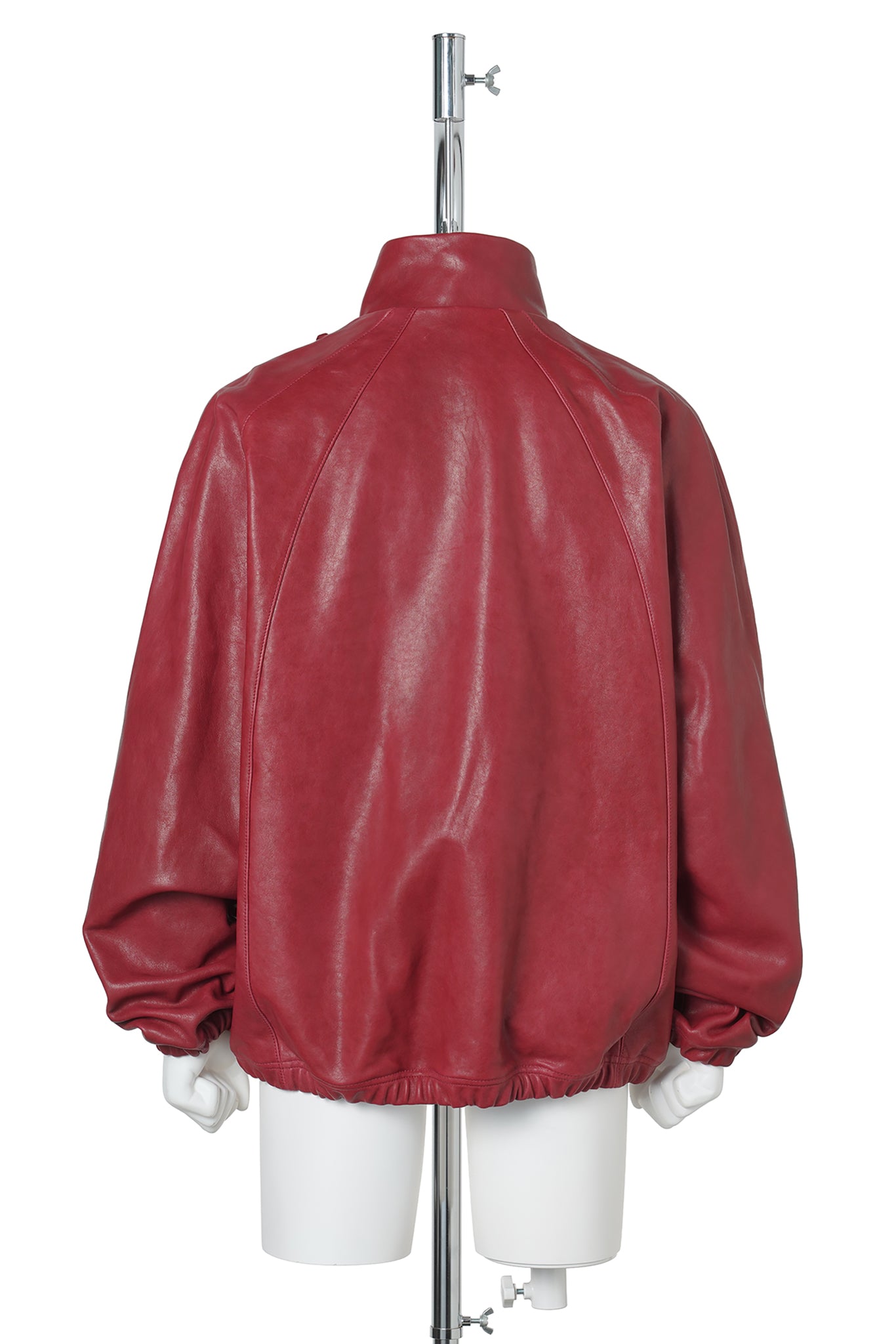 BASKETBALL SHOE POCKET LEATHER JACKET / RED