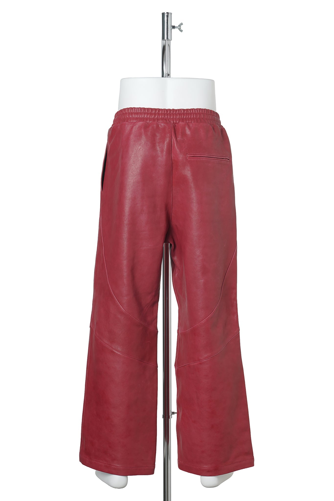 BASKETBALL SHOE POCKET LEATHER PANTS / RED