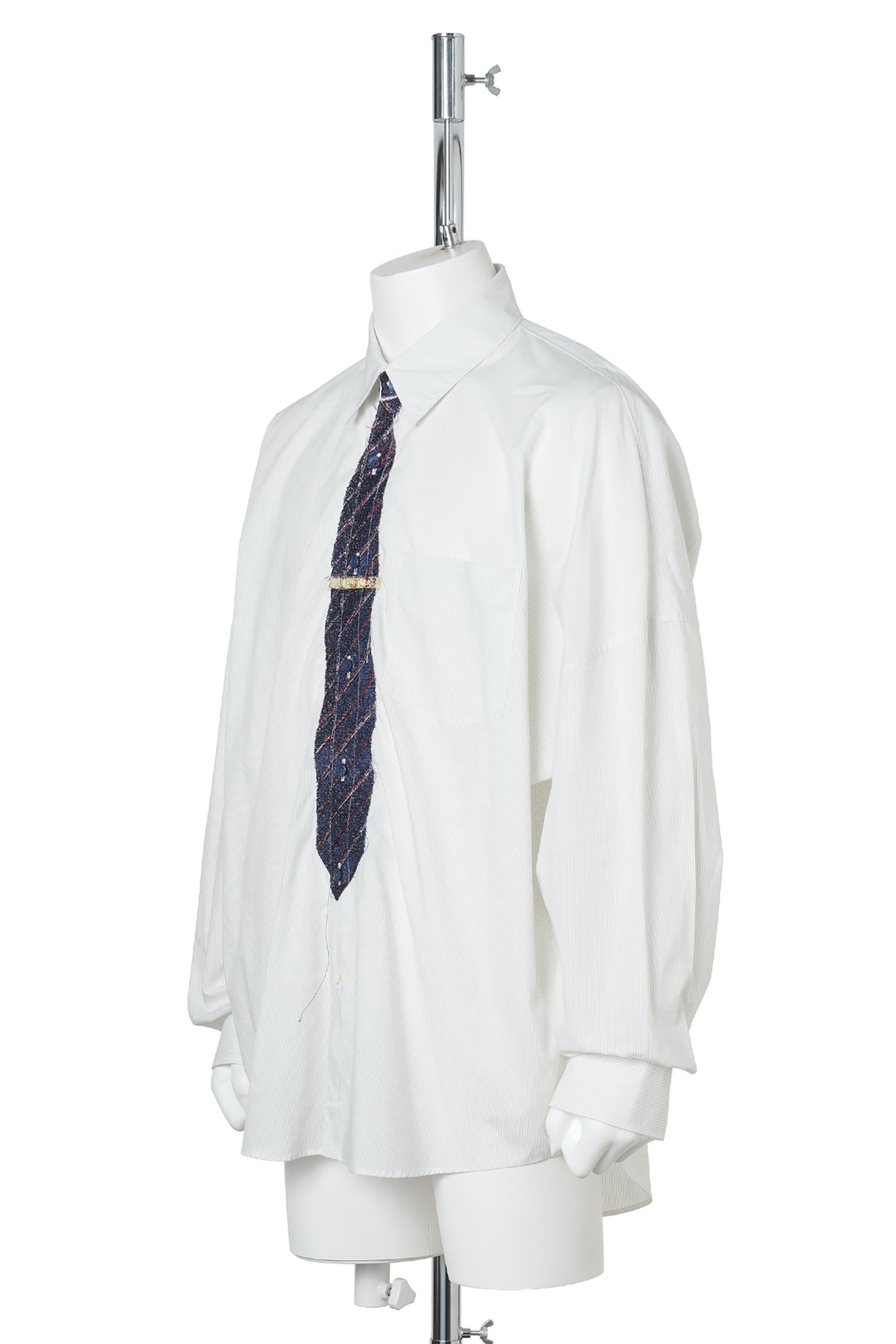 TROMPE L'OEIL TIE EMBROIDERY SHIRT / WHITE/BLACK
