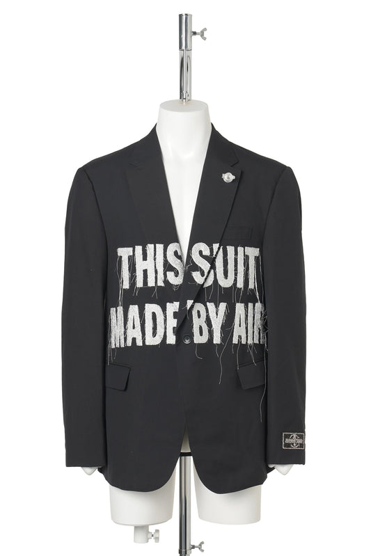 AIR YARN EMBROIDERY TAILORED JACKET / BLACK
