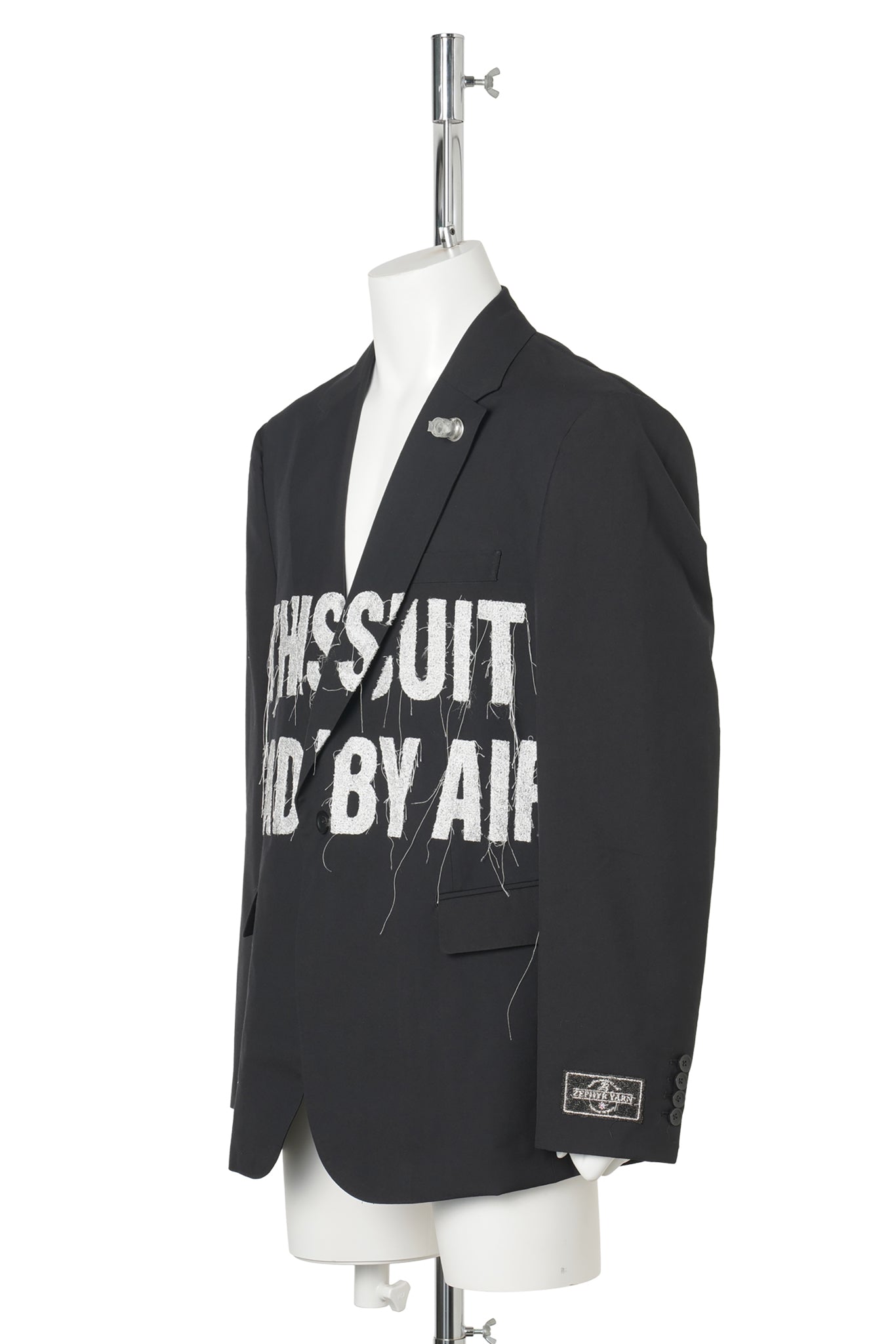 AIR YARN EMBROIDERY TAILORED JACKET / BLACK