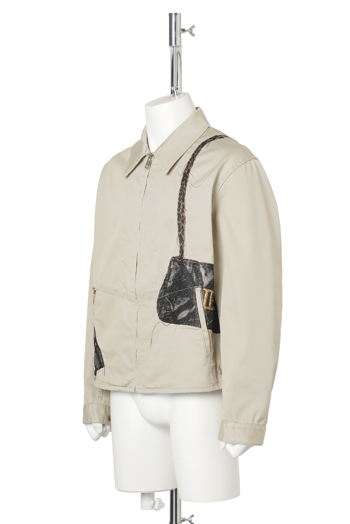 TROMPE L'OEIL EMBROIDERY DRIZZLER JACKET / BEIGE