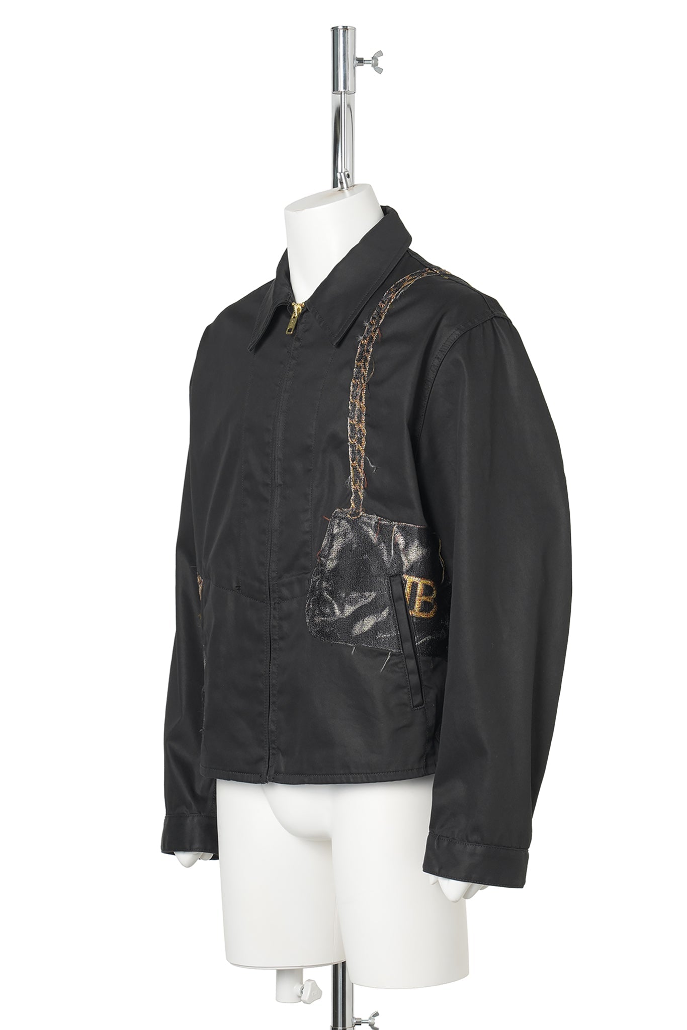 TROMPE L'OEIL EMBROIDERY DRIZZLER JACKET / BLACK