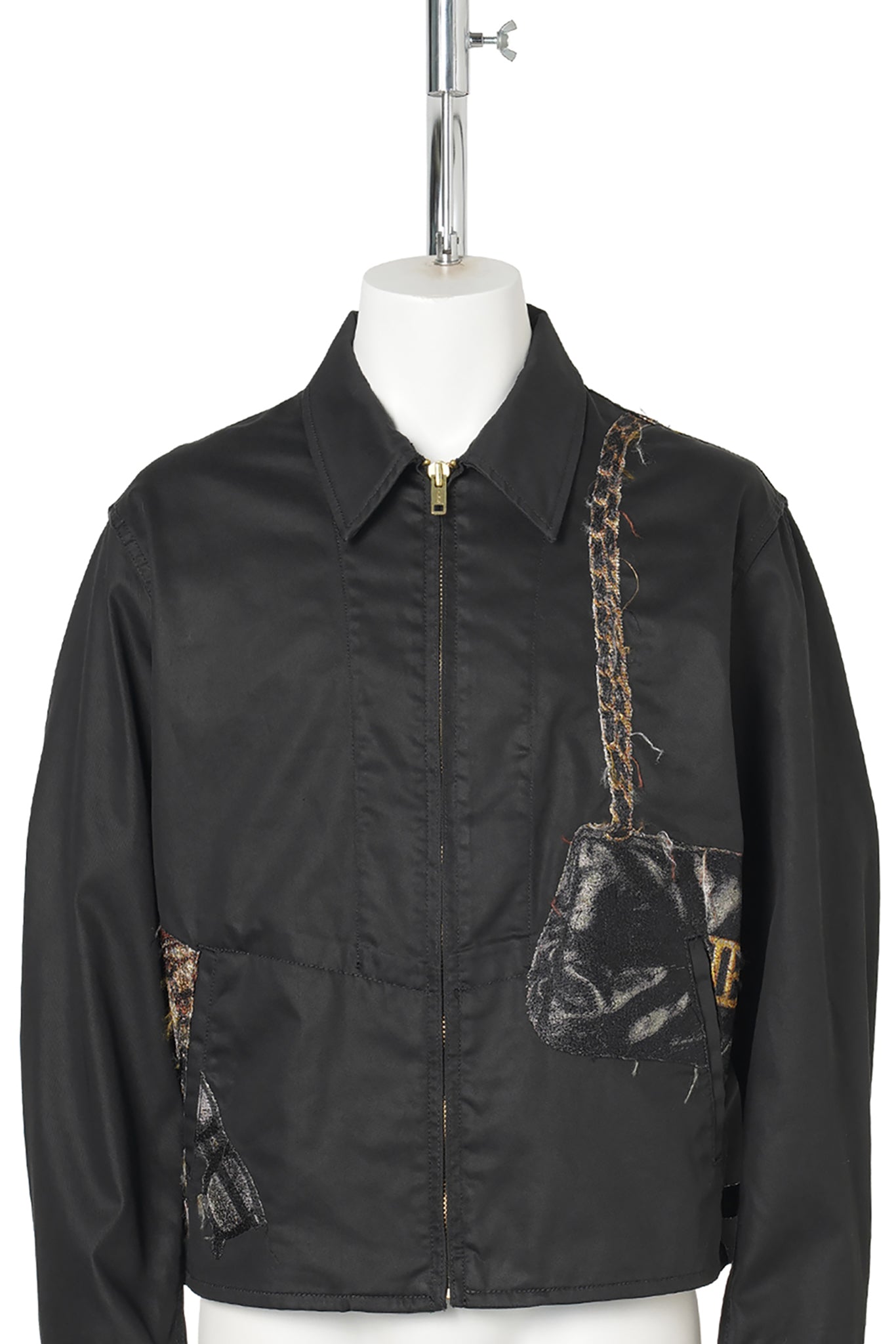 TROMPE L'OEIL EMBROIDERY DRIZZLER JACKET / BLACK