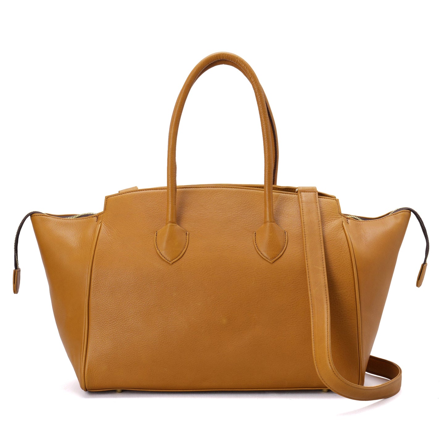 LAUGHING EMOJI LEATHER BAG / CAMEL