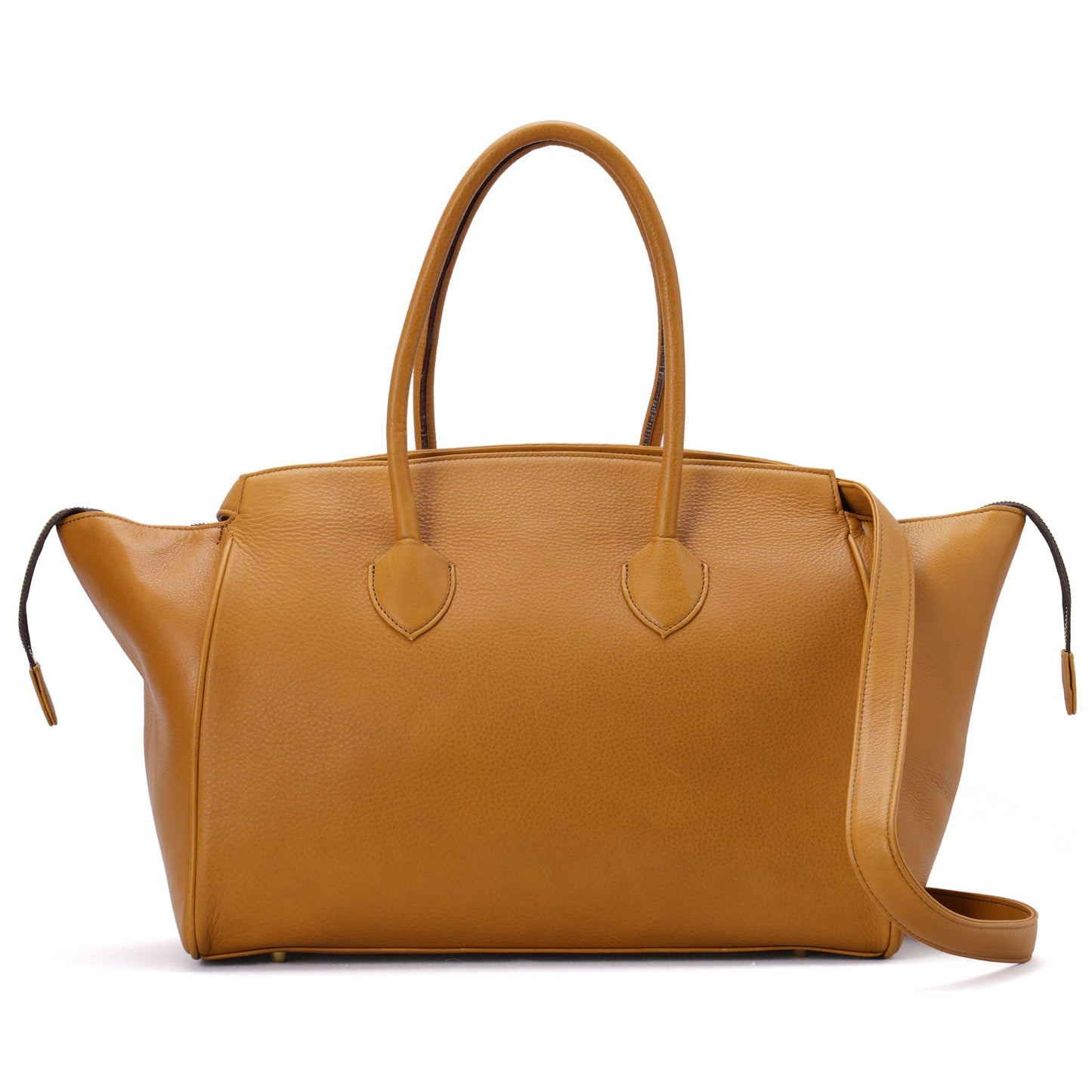 PLEADING EMOJI LEATHER BAG / CAMEL