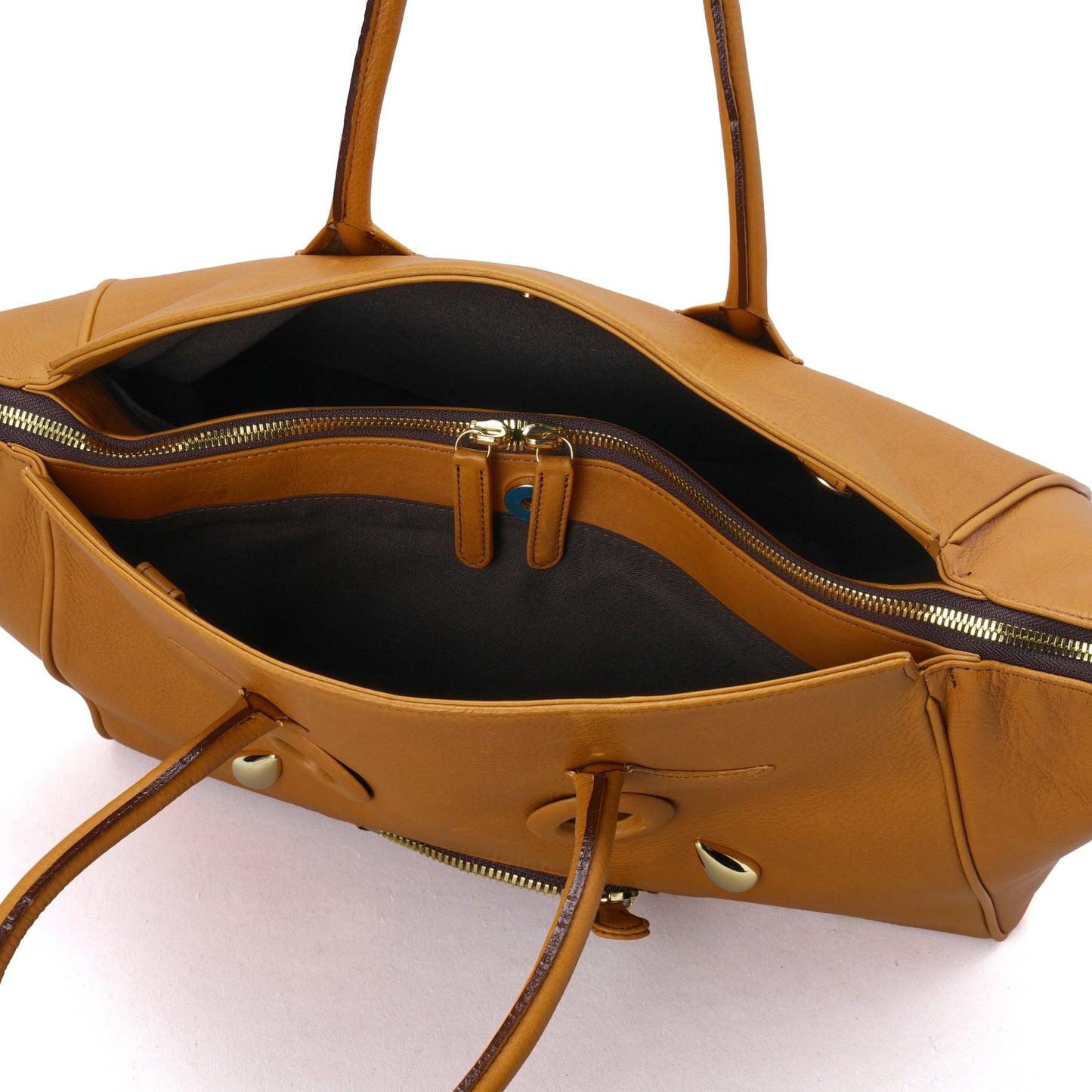 PLEADING EMOJI LEATHER BAG / CAMEL