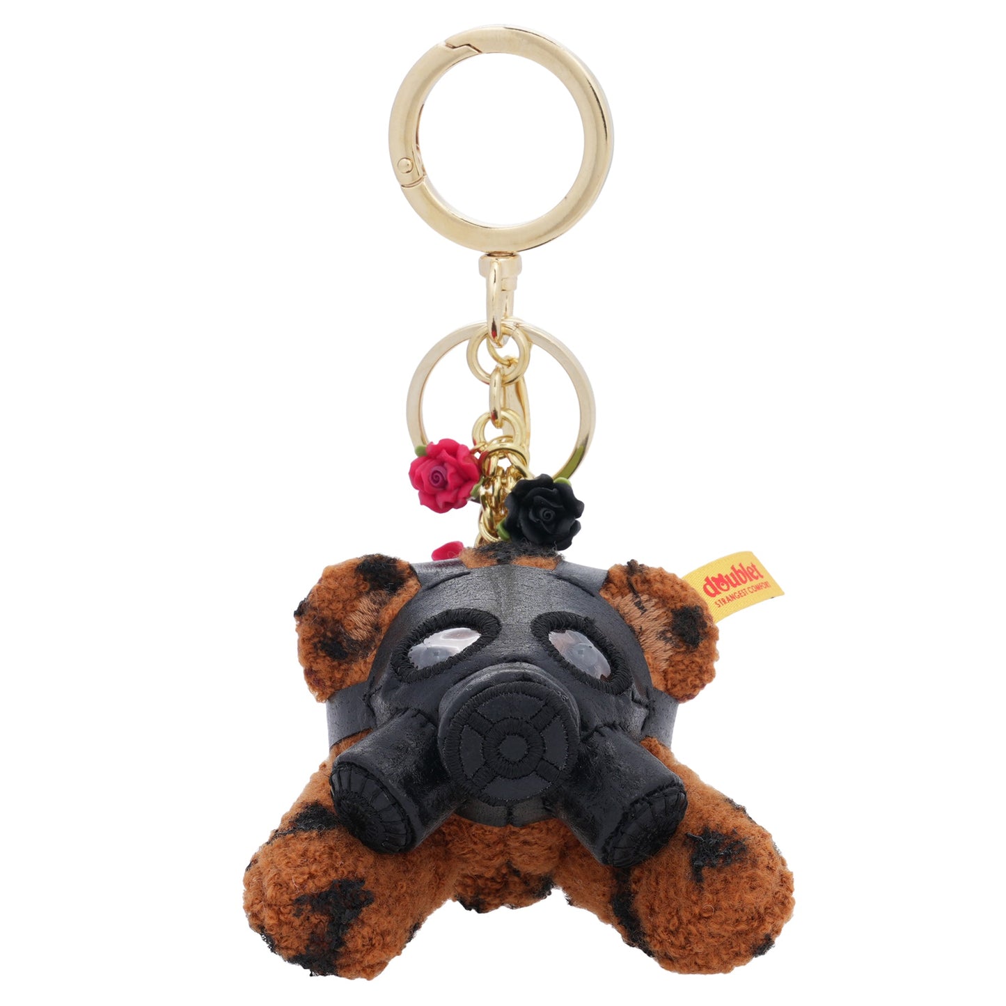 GAS MASK BEAR KEY RING / GOLD