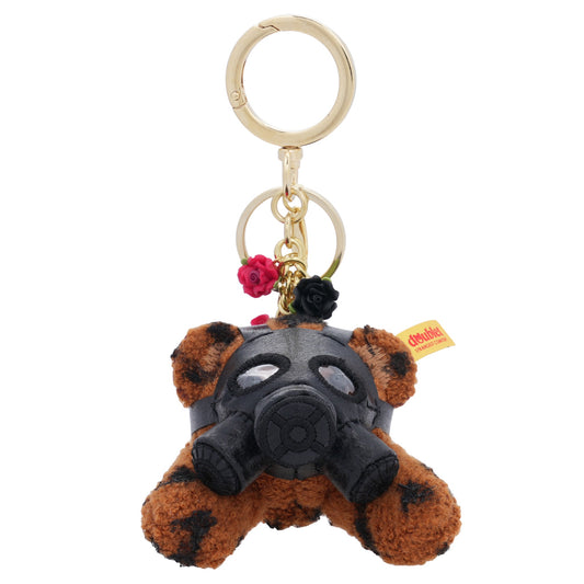 GAS MASK BEAR KEY RING / GOLD