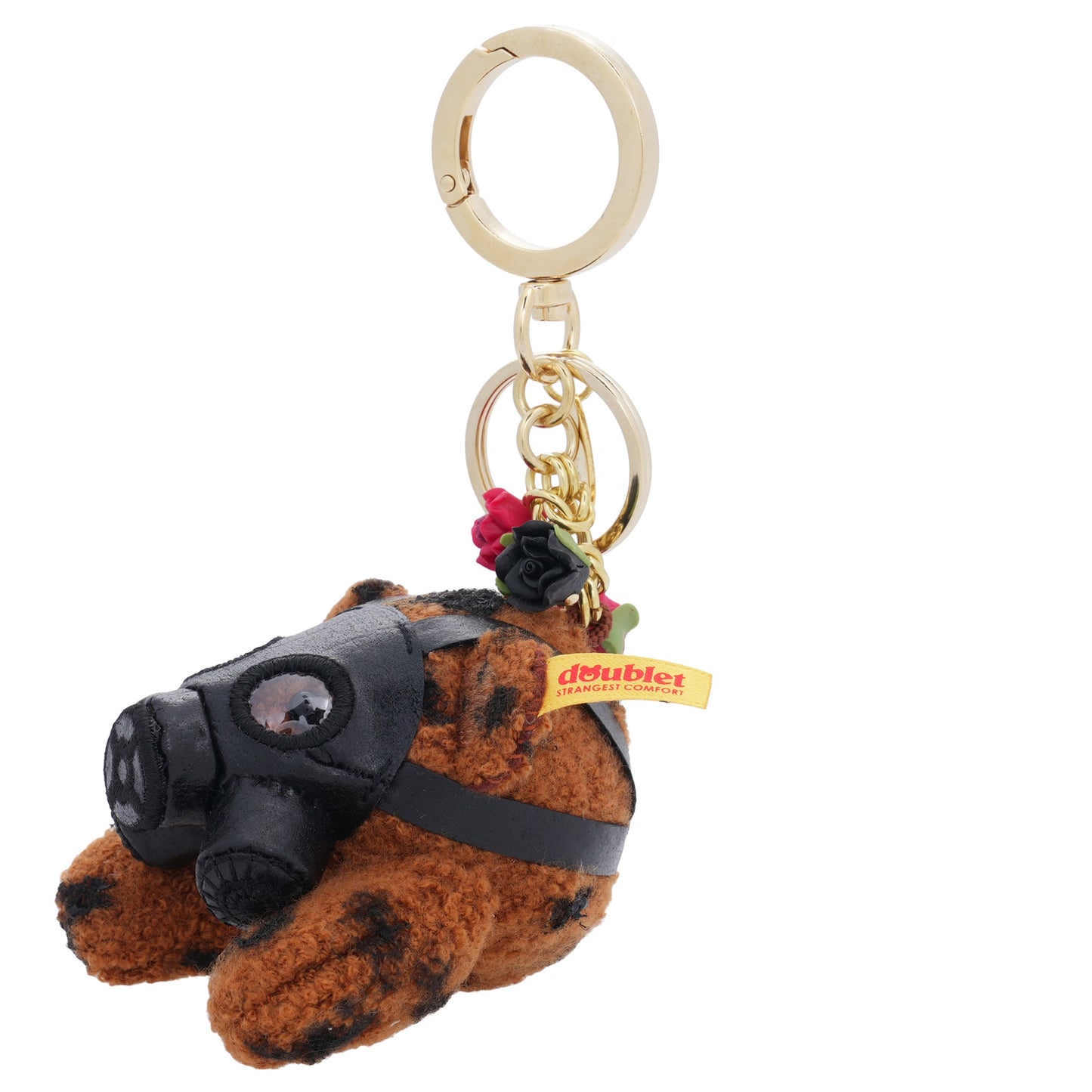 GAS MASK BEAR KEY RING / GOLD