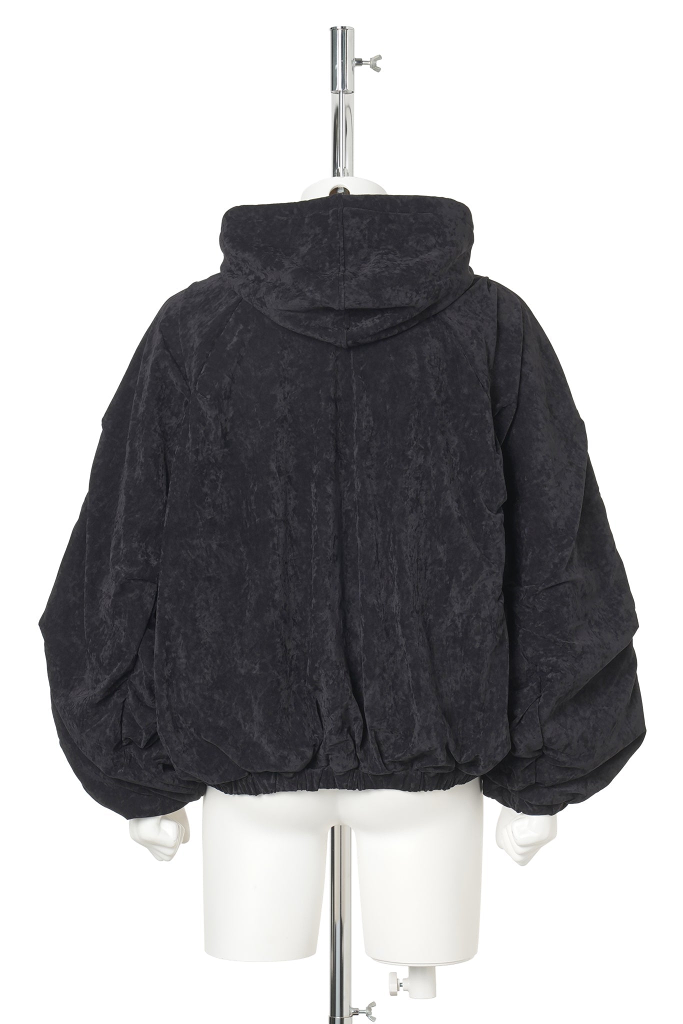 DEFLATED BALLOON VELOUR HOODIE / BLACK