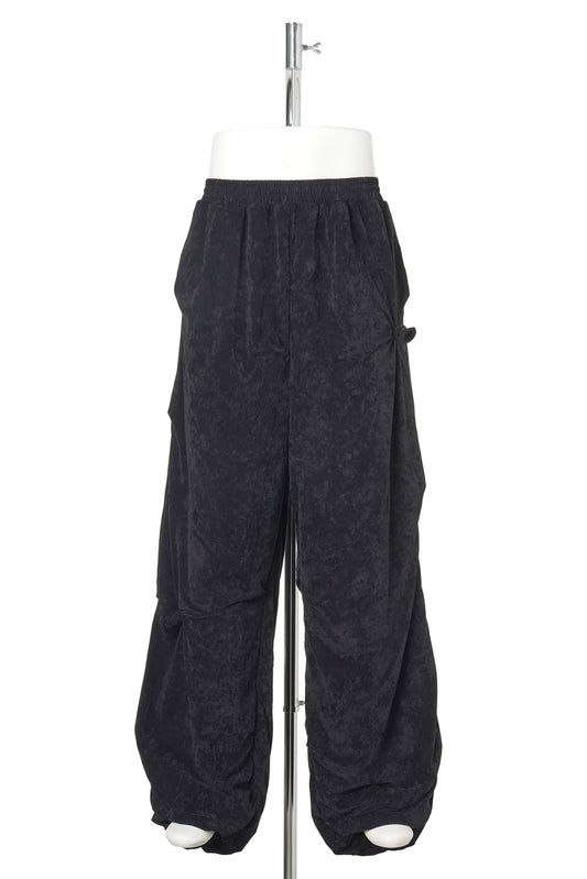 DEFLATED BALLOON VELOUR PANTS / BLACK