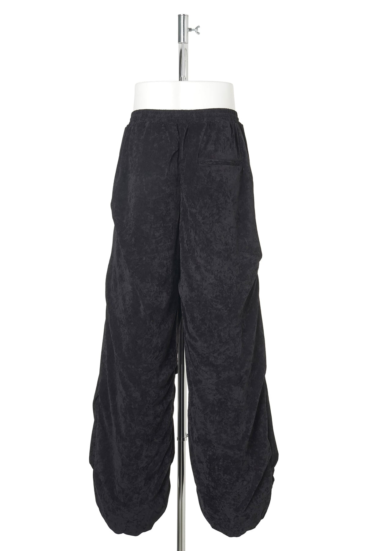 DEFLATED BALLOON VELOUR PANTS / BLACK