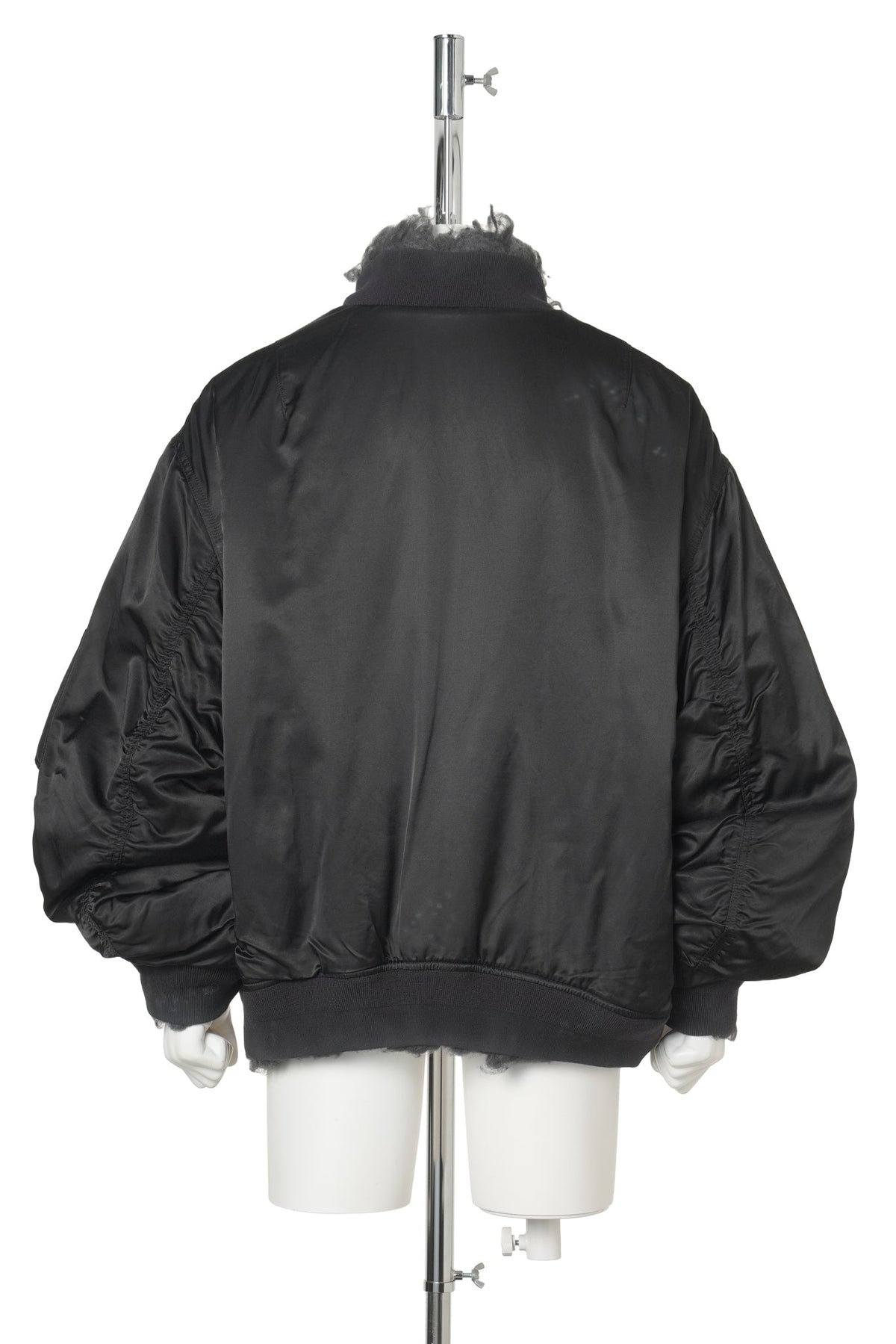 SMOKE FUR BOMBER JACKET / BLACK
