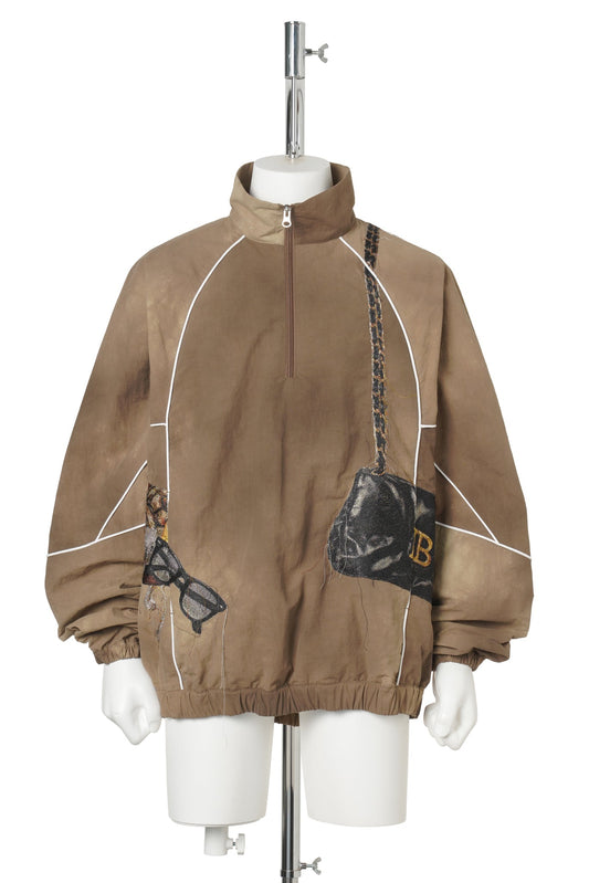 TROMPE L'OEIL EMBROIDERY ANORAK / BEIGE
