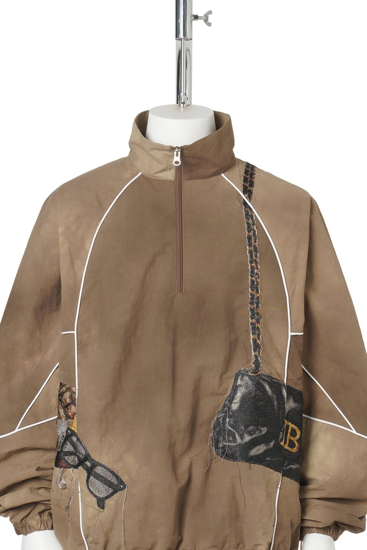 TROMPE L'OEIL EMBROIDERY ANORAK / BEIGE