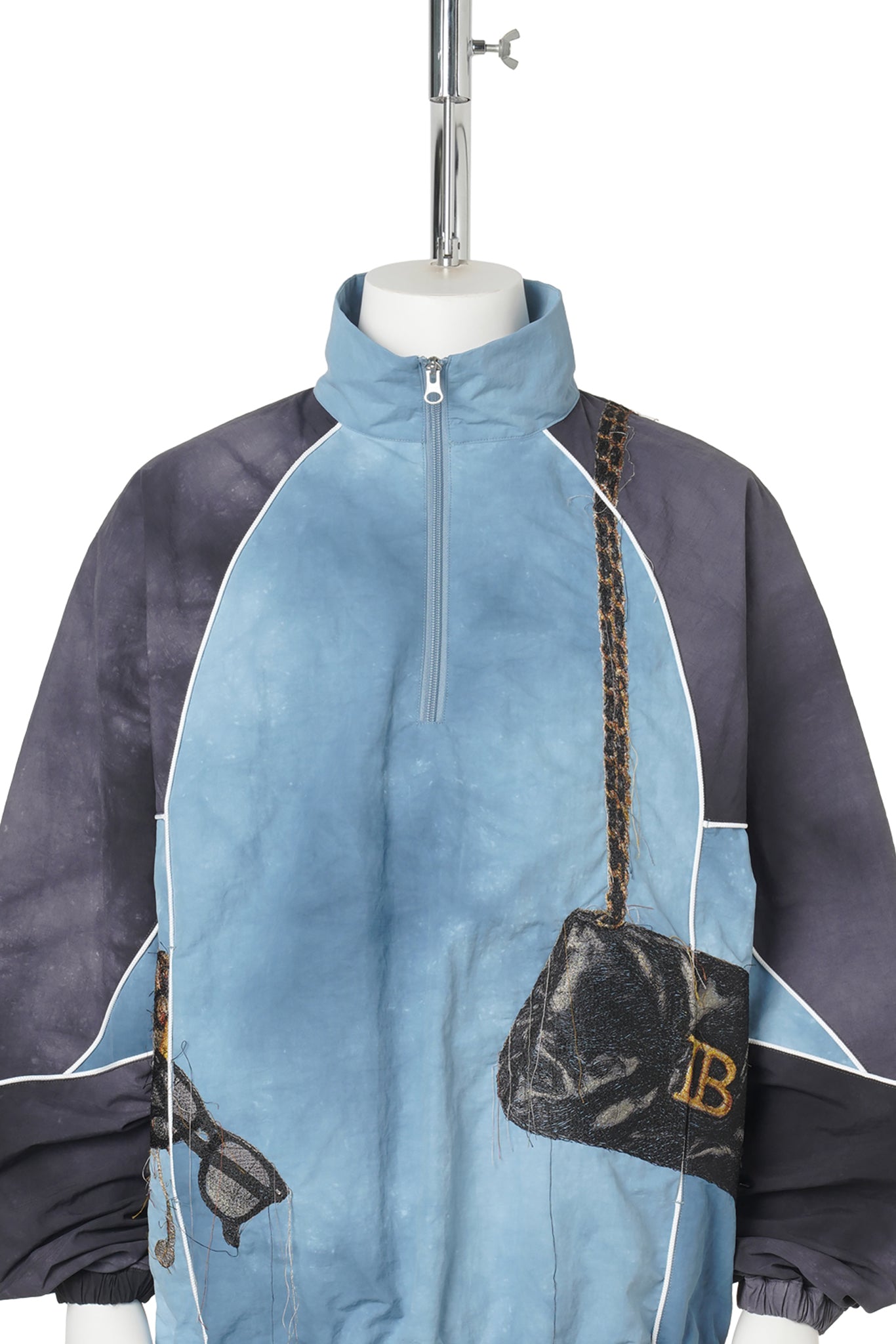 TROMPE L'OEIL EMBROIDERY ANORAK / NAVY