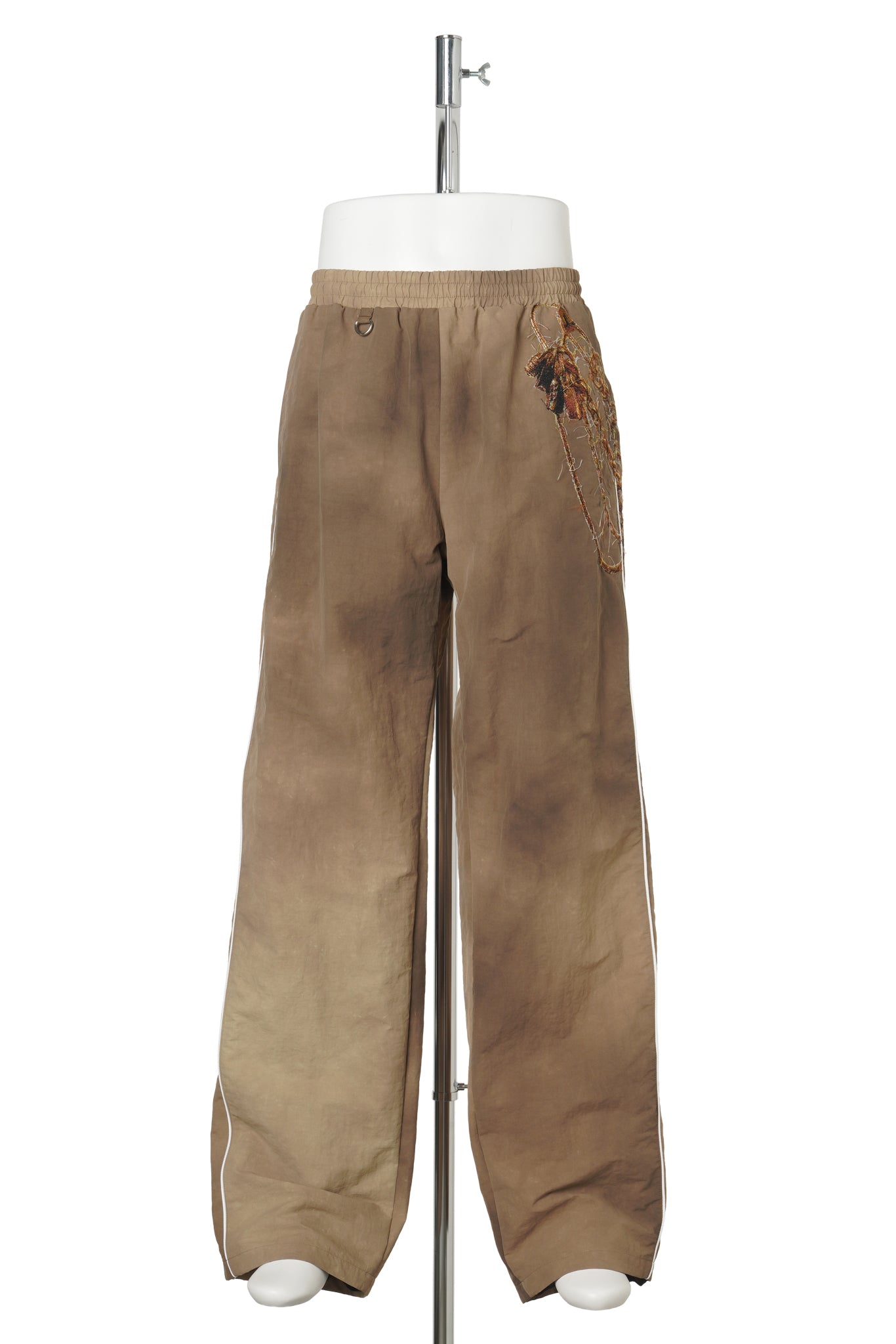 TROMPE L'OEIL EMBROIDERY TRACK PANTS / BEIGE