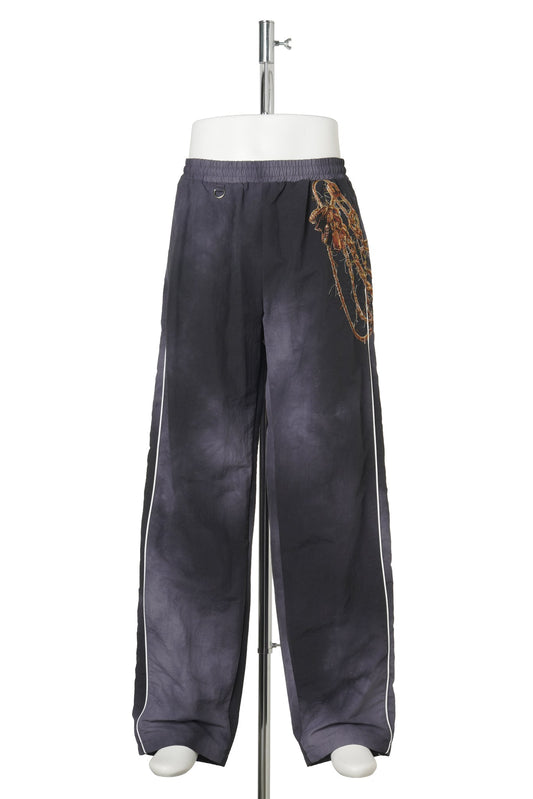 TROMPE L'OEIL EMBROIDERY TRACK PANTS / NAVY