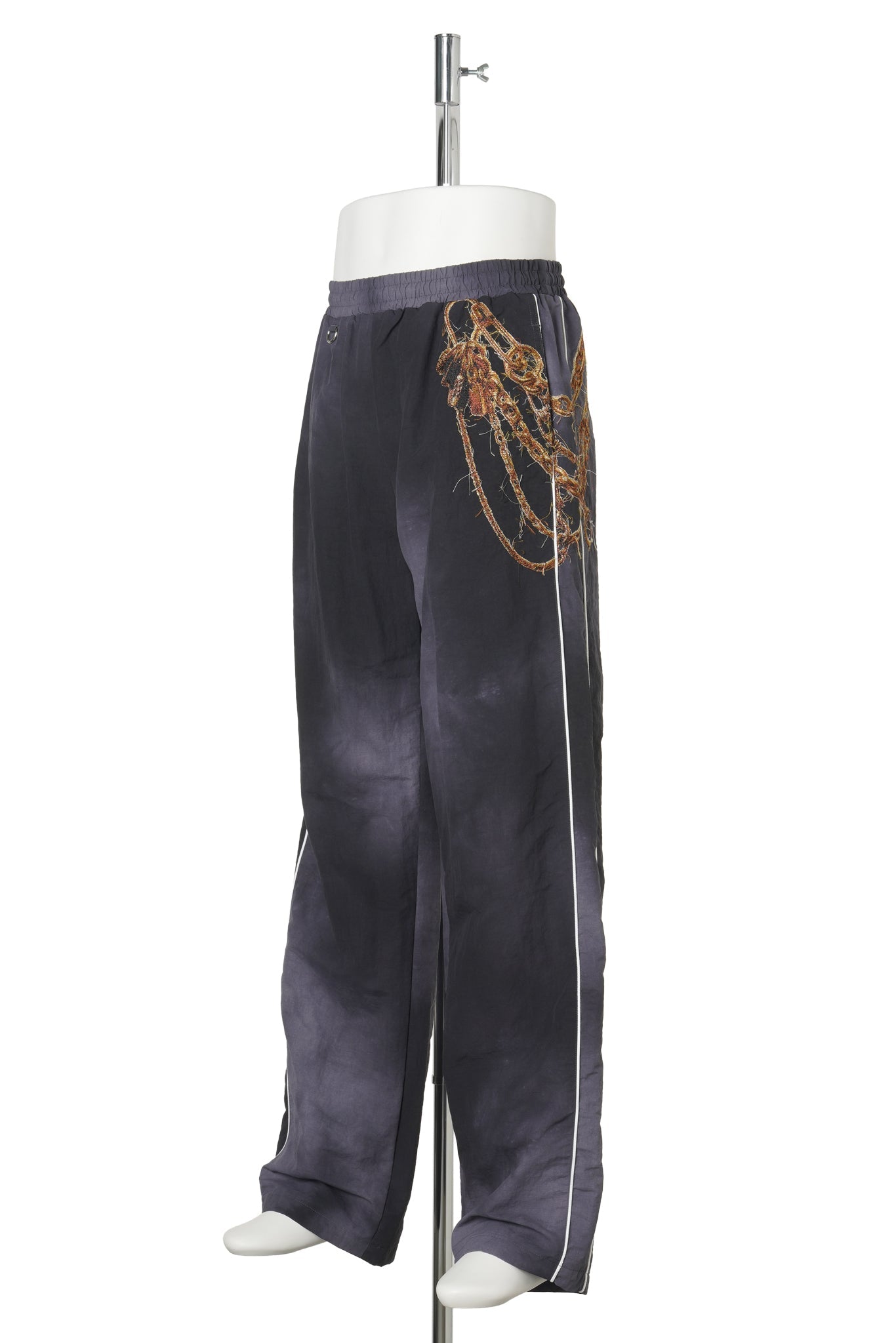 TROMPE L'OEIL EMBROIDERY TRACK PANTS / NAVY