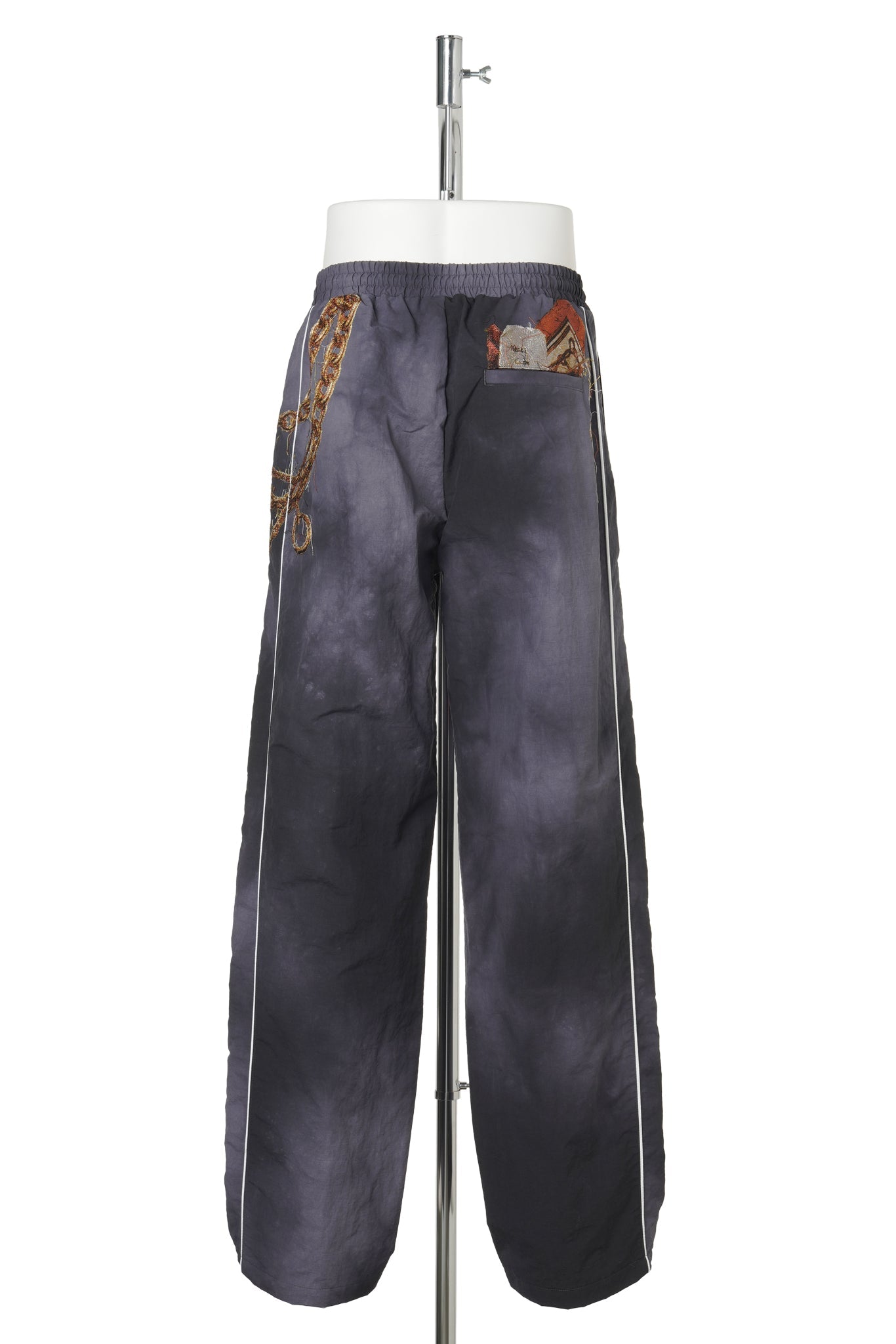 TROMPE L'OEIL EMBROIDERY TRACK PANTS / NAVY