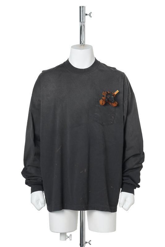 GAS MASK BEAR LONG SLEEVE T-SHIRT / BLACK