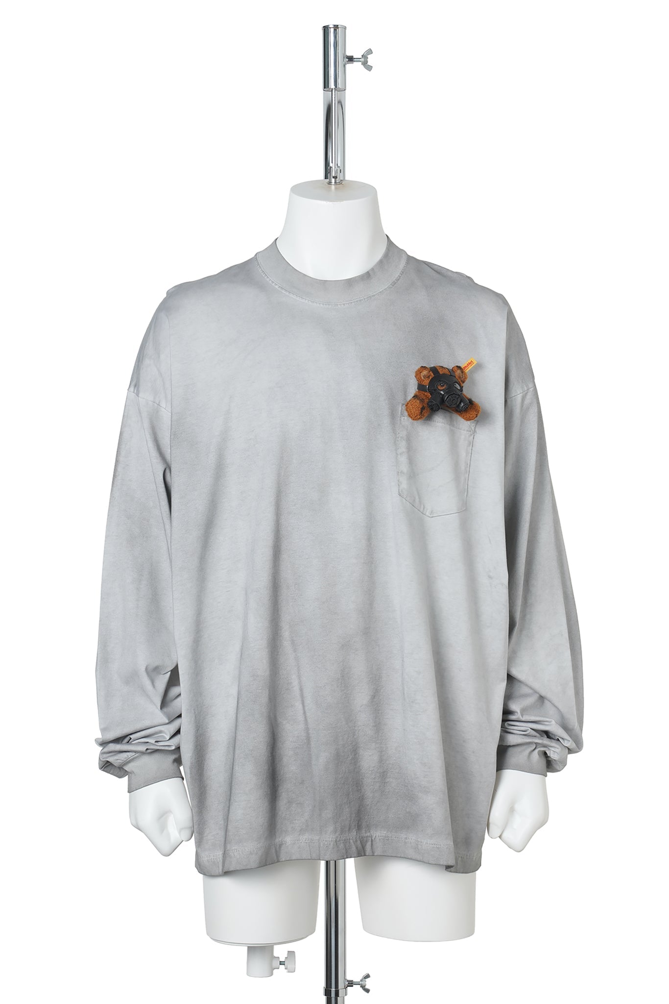 GAS MASK BEAR LONG SLEEVE T-SHIRT / L.GREY