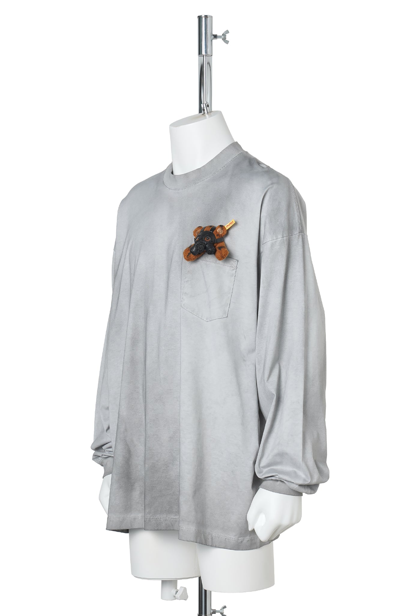 GAS MASK BEAR LONG SLEEVE T-SHIRT / L.GREY