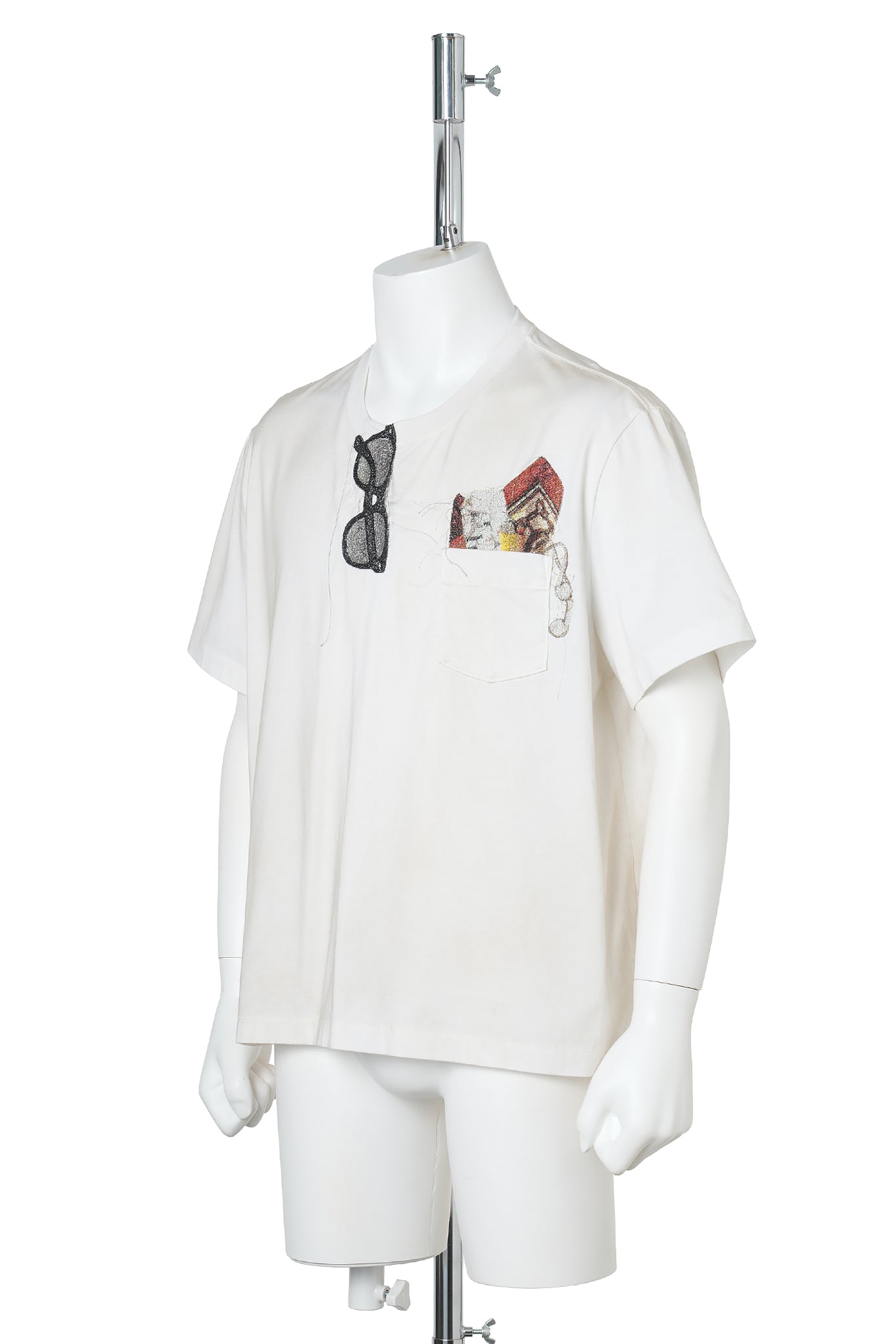TROMPE L'OEIL EMBROIDERY T-SHIRT / WHITE