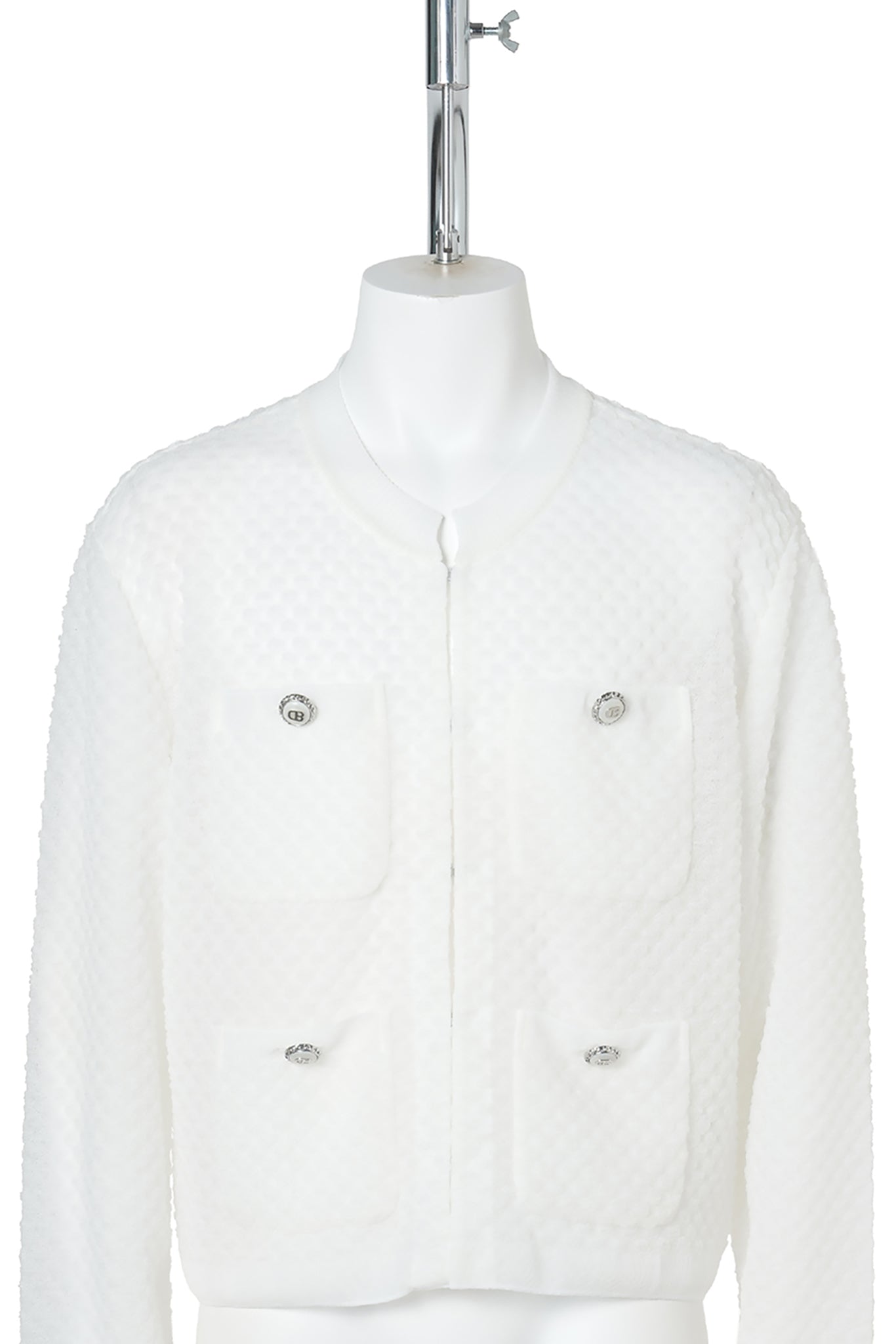 BUBBLE WRAP KNIT CARDIGAN / WHITE