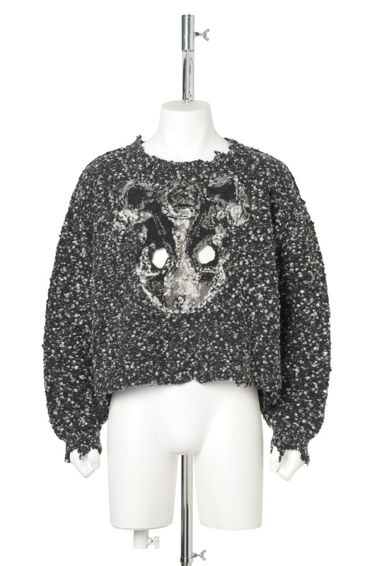 ACTING GAS MASK KNIT PULLOVER / CHARCOAL
