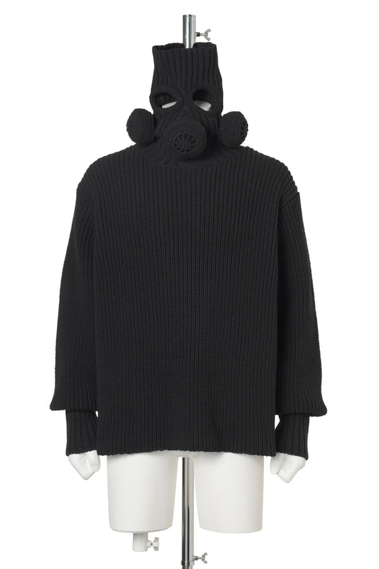 GAS MASK TURTLENECK KNIT / BLACK