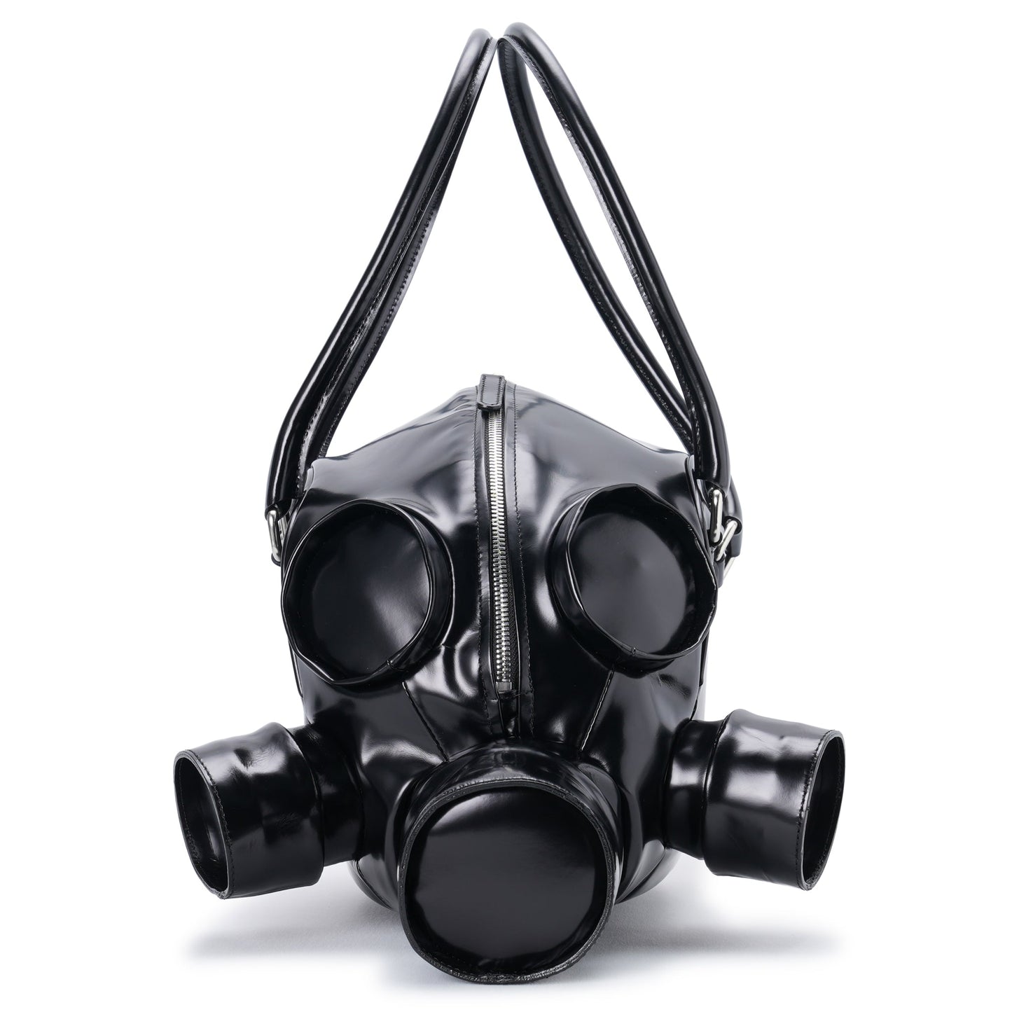GAS MASK LEATHER HAND BAG / BLACK