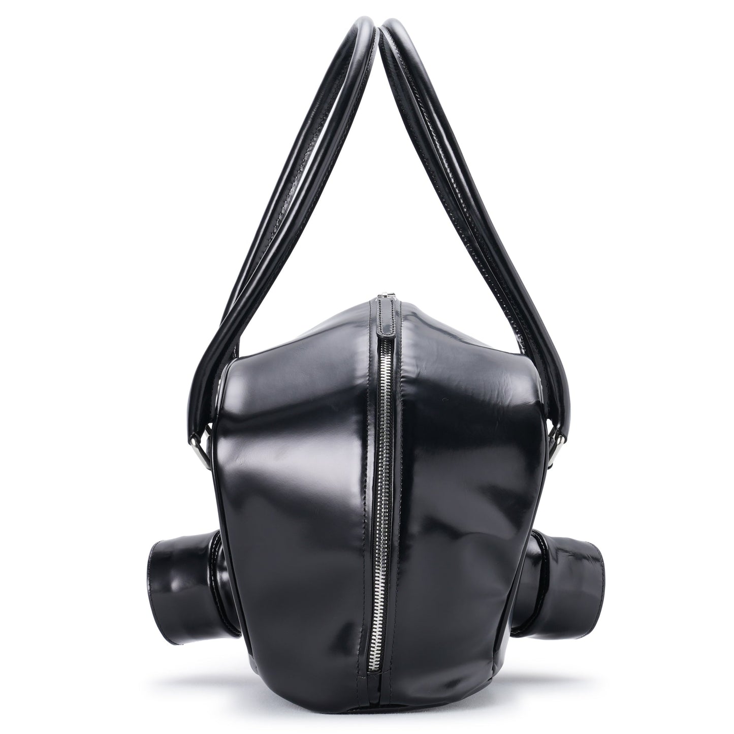 GAS MASK LEATHER HAND BAG / BLACK
