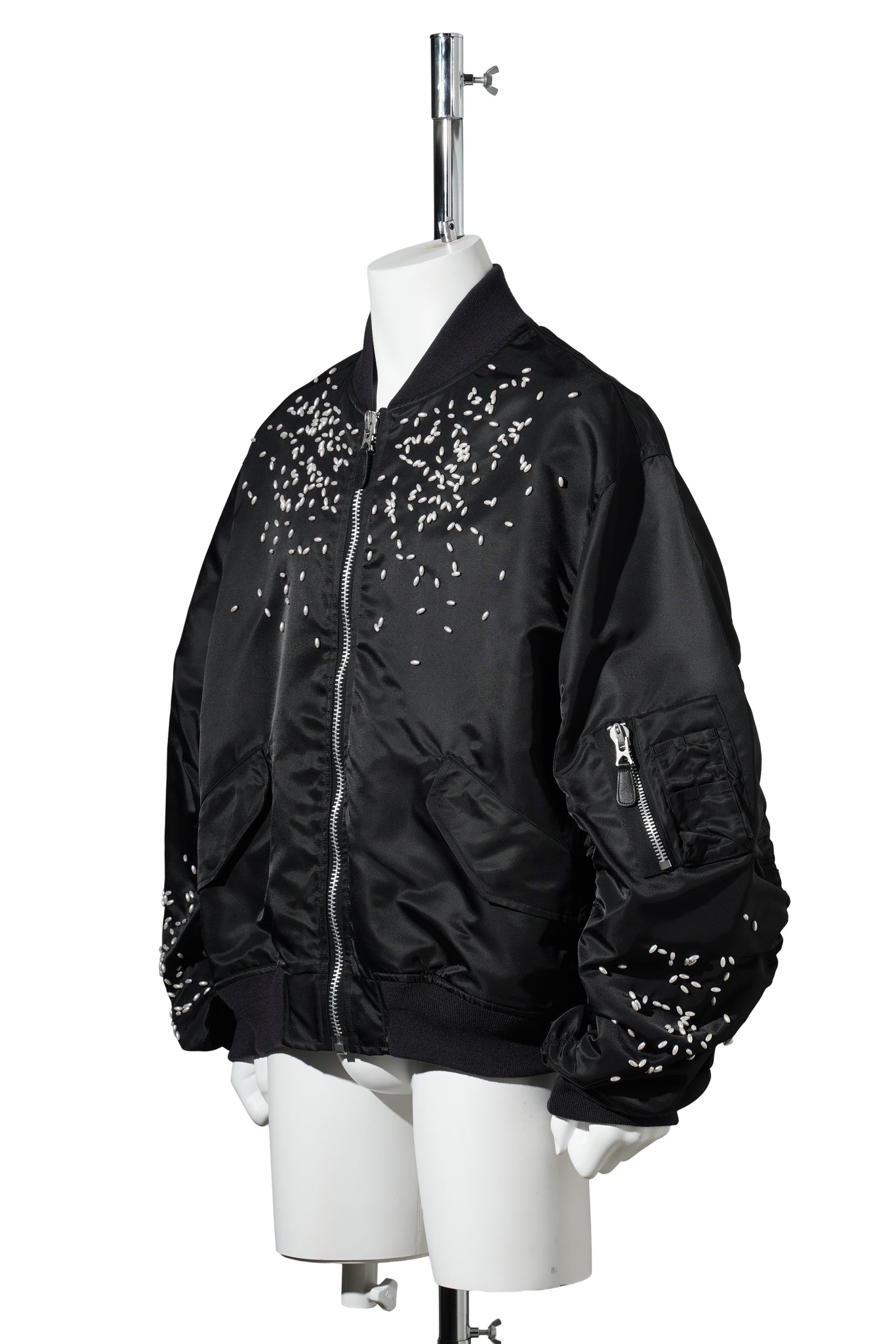 SPILLED RICE BOMBER JACKET / CHARCORL BLACK