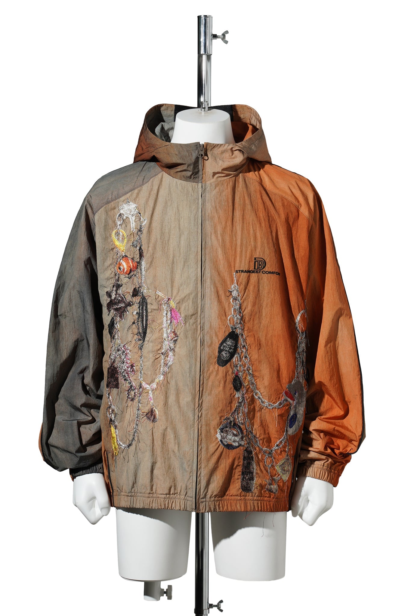 EMBROIDERED CAHIN TRACK JACKET / BROWN