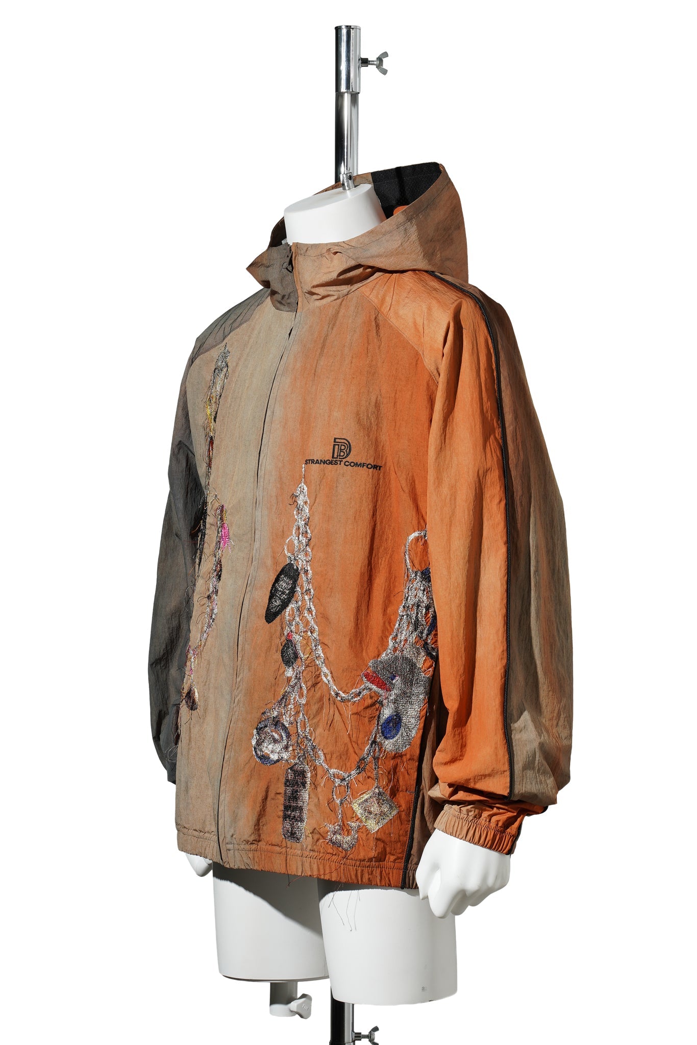 EMBROIDERED CAHIN TRACK JACKET / BROWN