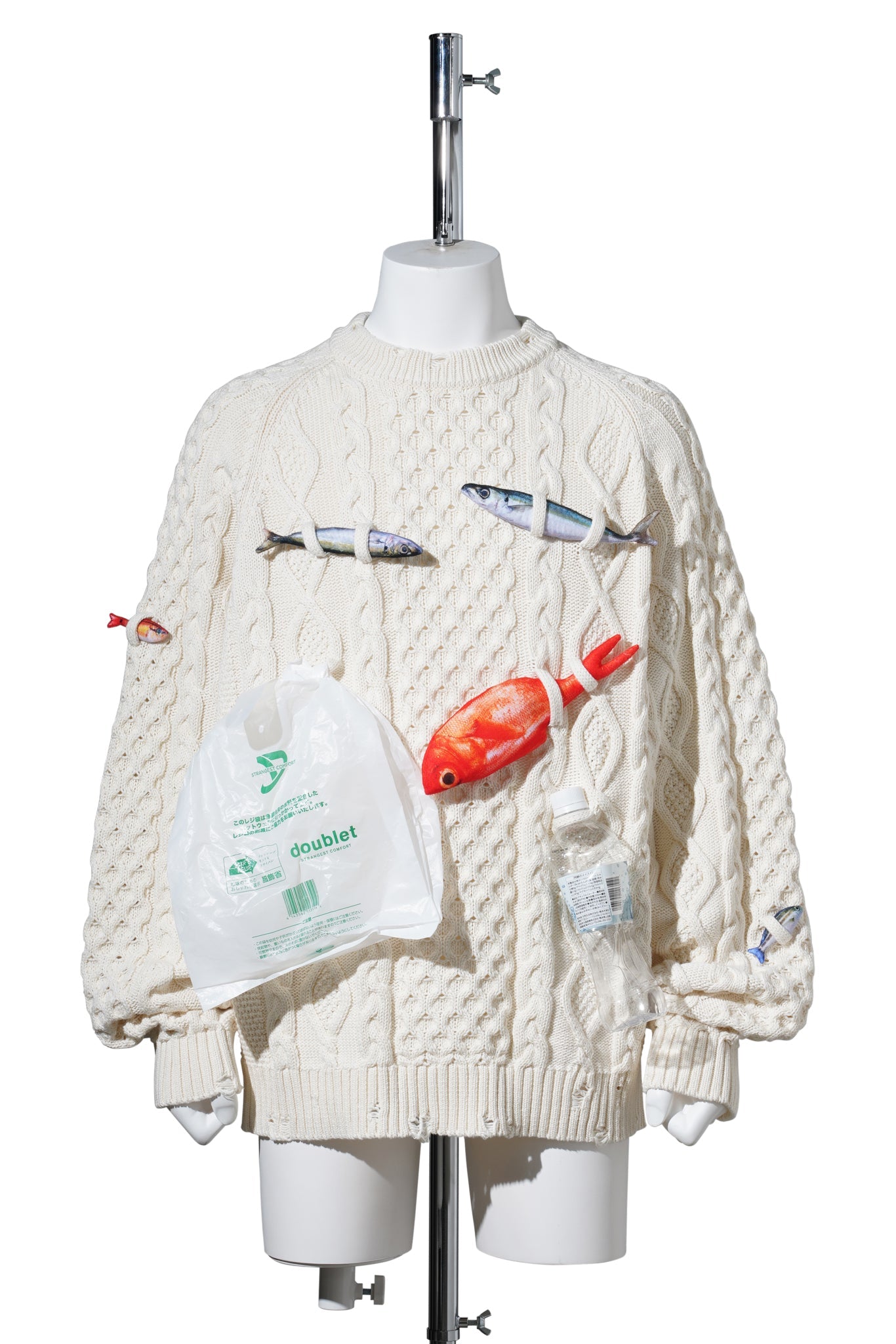 CAUGHT IN THE CABLE FISHERMAN KNIT / WHITE