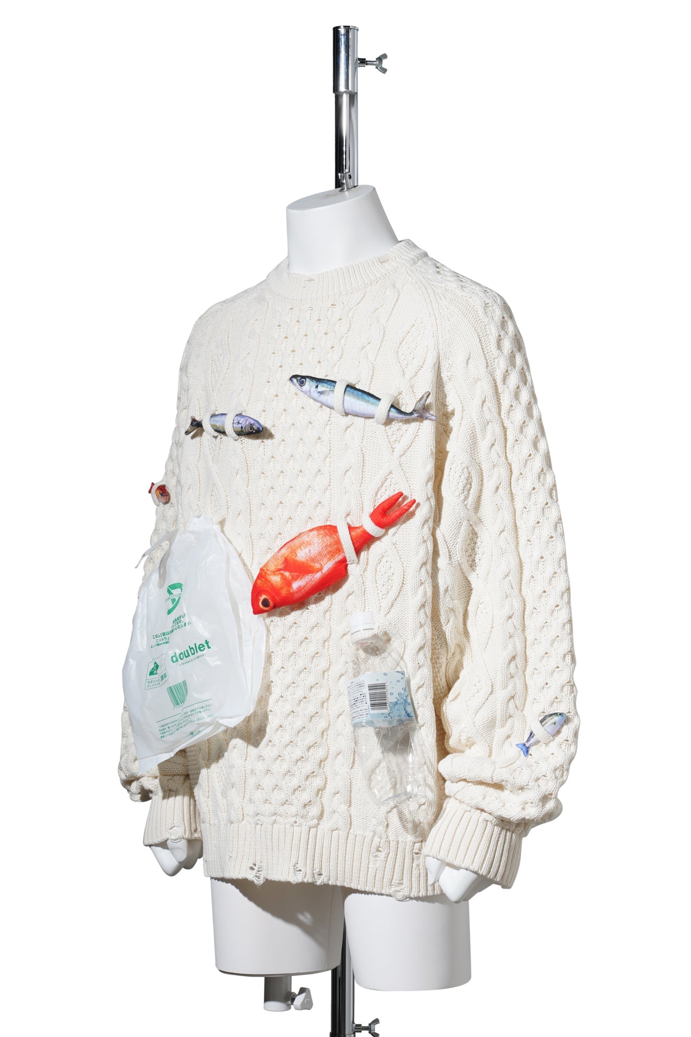 CAUGHT IN THE CABLE FISHERMAN KNIT / WHITE