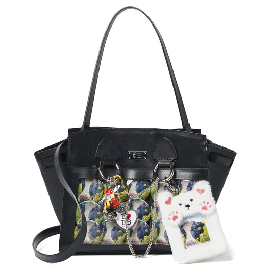 LEATHER "ITA" SHOULDER BAG / BLACK