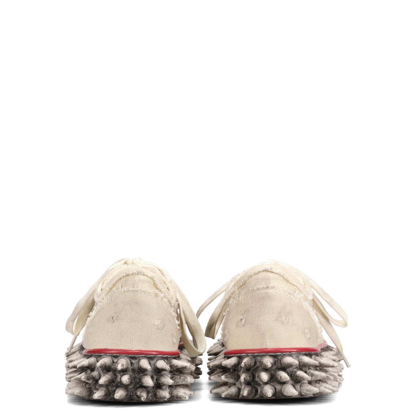 DIRTY SPIKE TOE CAP CANVAS SNEAKER / WHITE