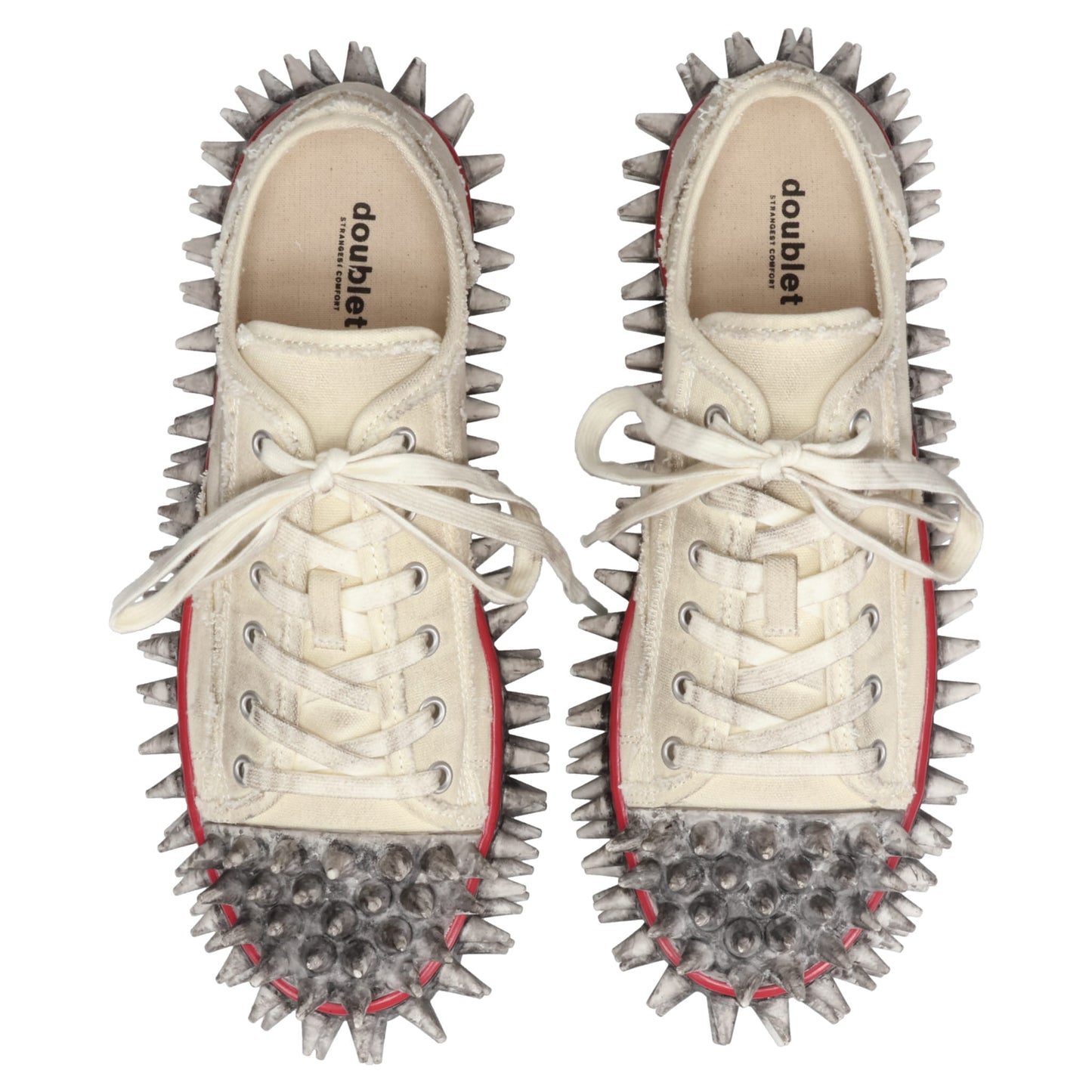 DIRTY SPIKE TOE CAP CANVAS SNEAKER / WHITE